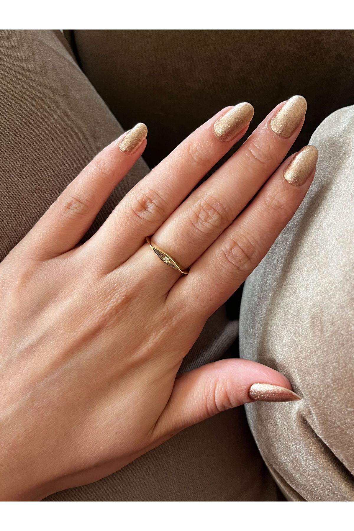 MODA Ayarlanabilir Minimal Gold Yüzük