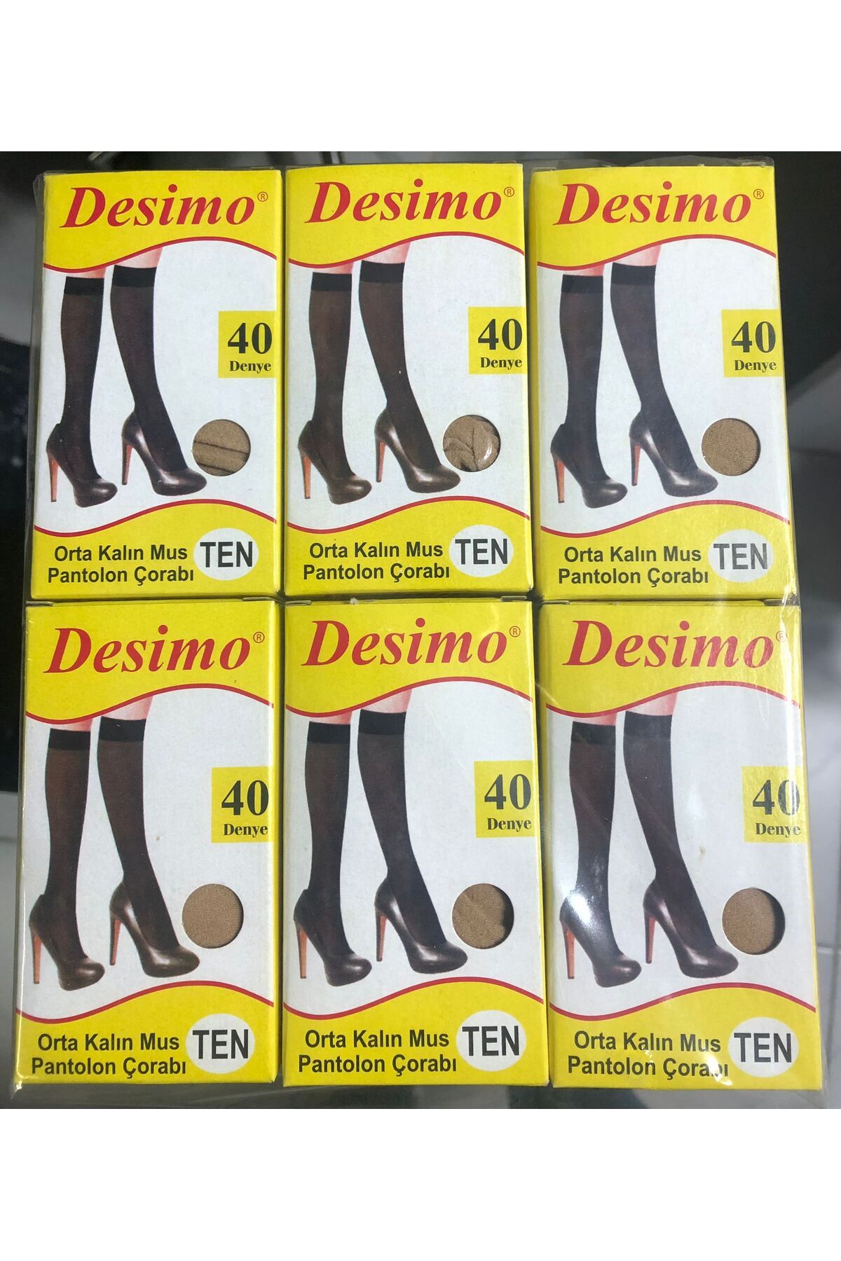 AyganStore TEN ORTA KALIN DİZALTI ÇORAP 6'LI