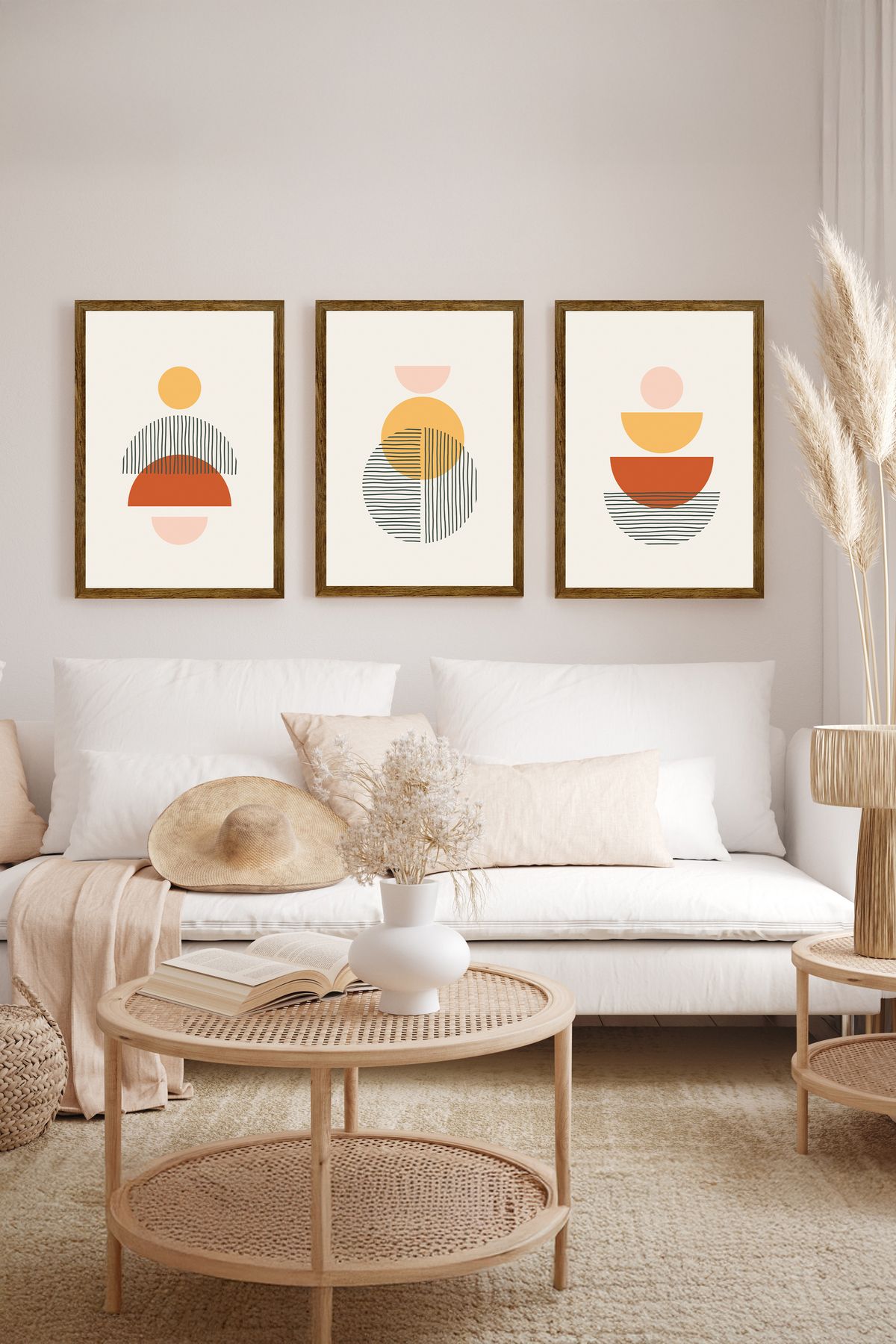artflow 3 Parça Çerçeve Görünümlü Mdf Tablo Seti