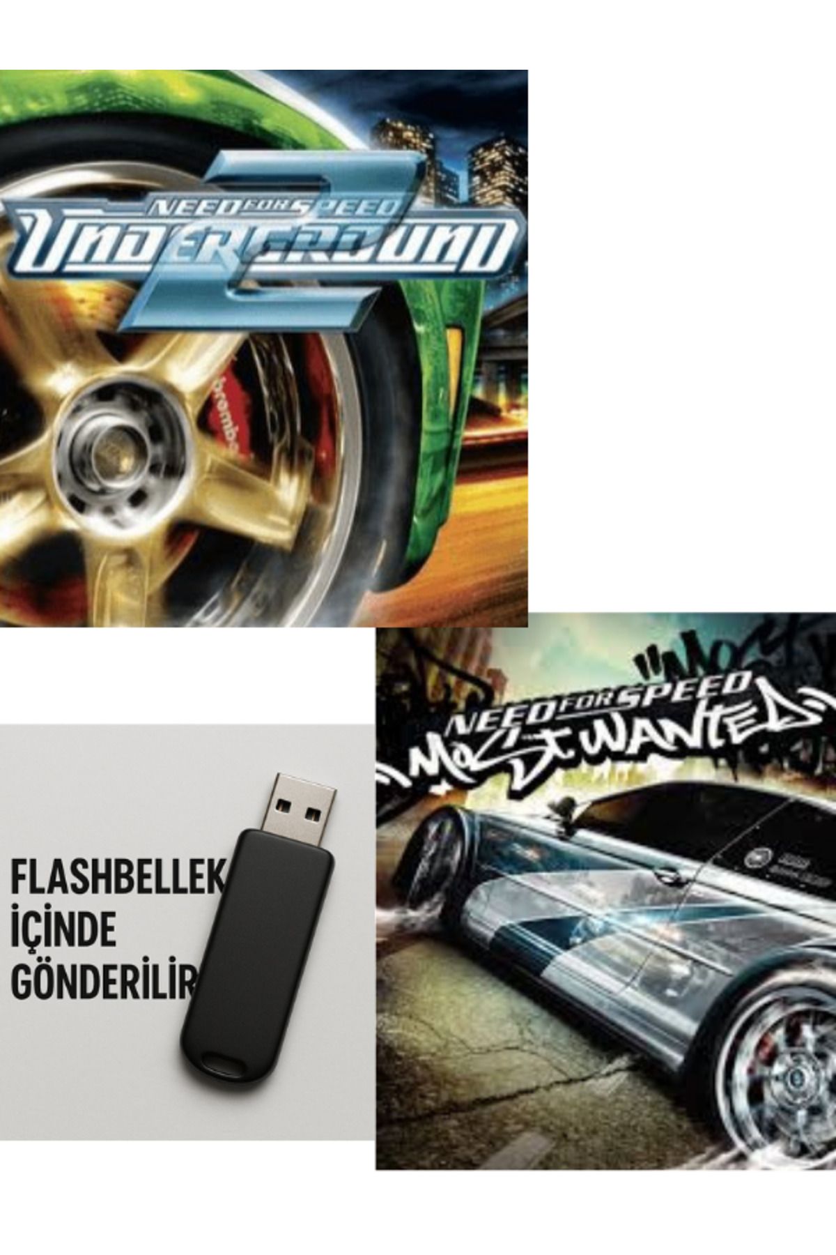 Tigdes 🎮 NFS Underground 2+ Most Wanted 2 PC Oyunu | 2’li Kuruluma Hazır Flash Bellek | Windows Yarış Seti