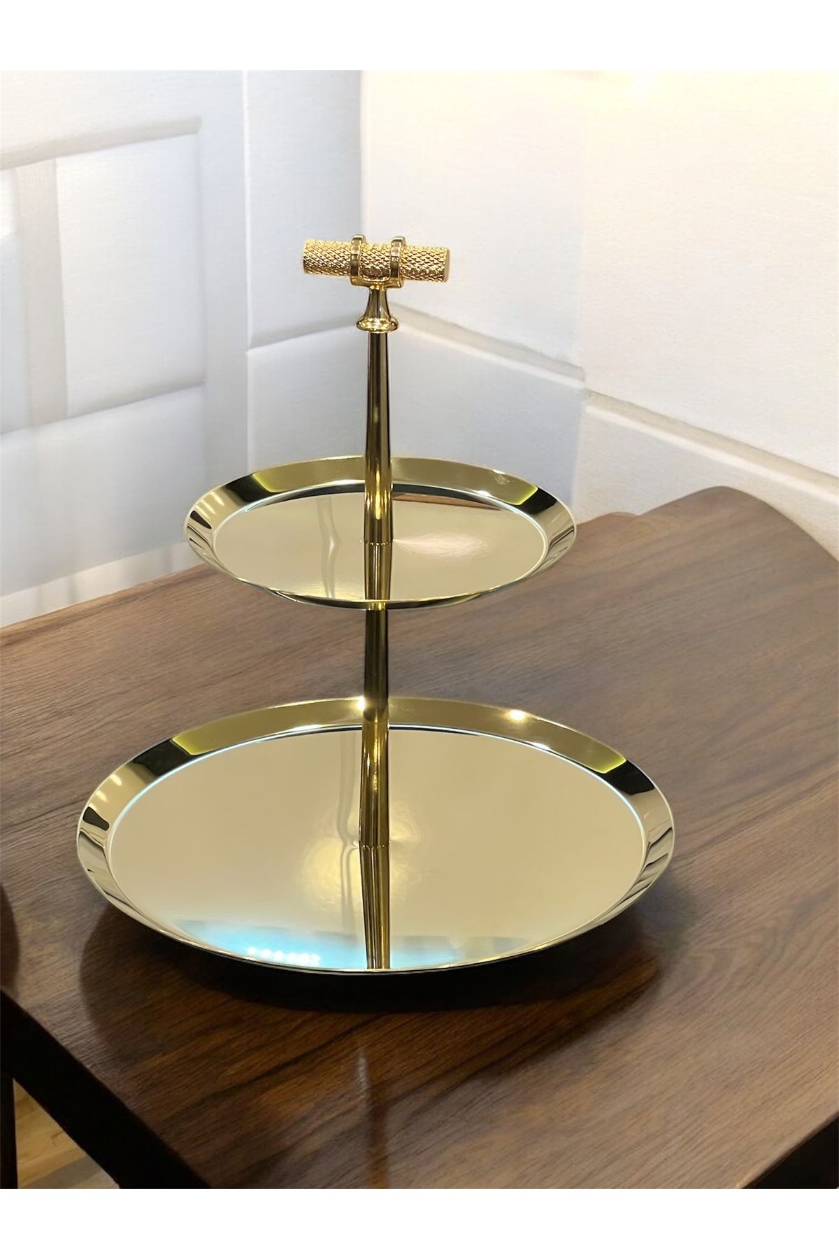 Tiamo Medium Kristal Sunum İkram Tabağı Titanium