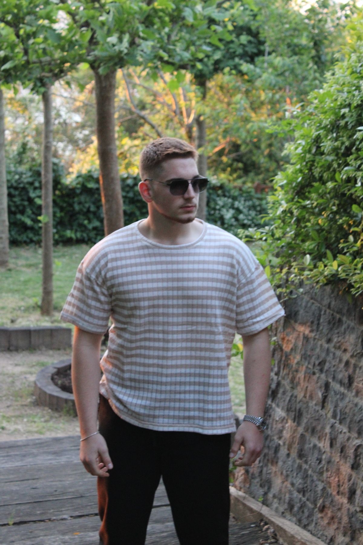 Alpha star Triko Çizgili T-Shirt