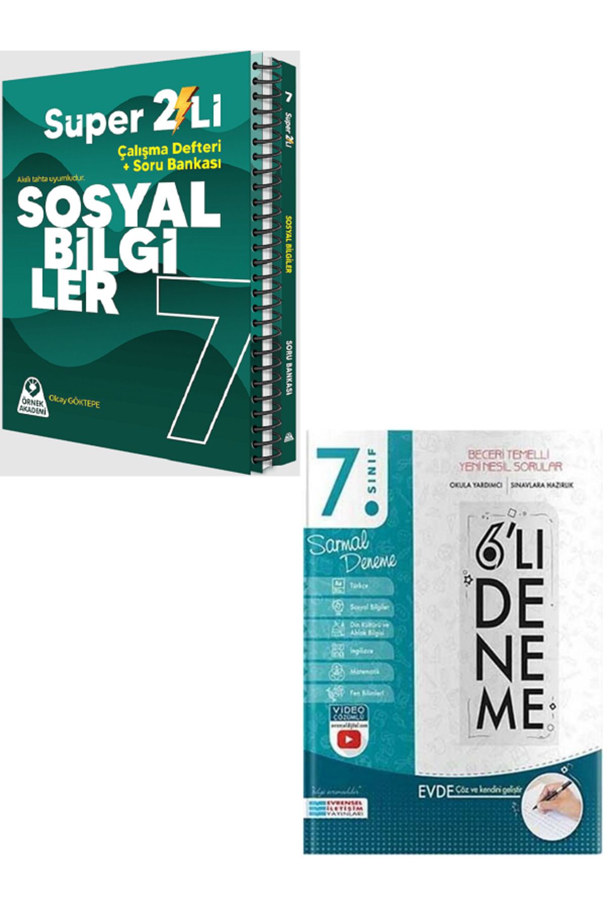 Evrensel İletişim Yayınları 7.Sınıf Örnek Akademi Sosyal Bilgiler Süper 2'Li + 7.Sınıf Evrensel 6'Lı Sıralı Deneme / 3 KİTAP