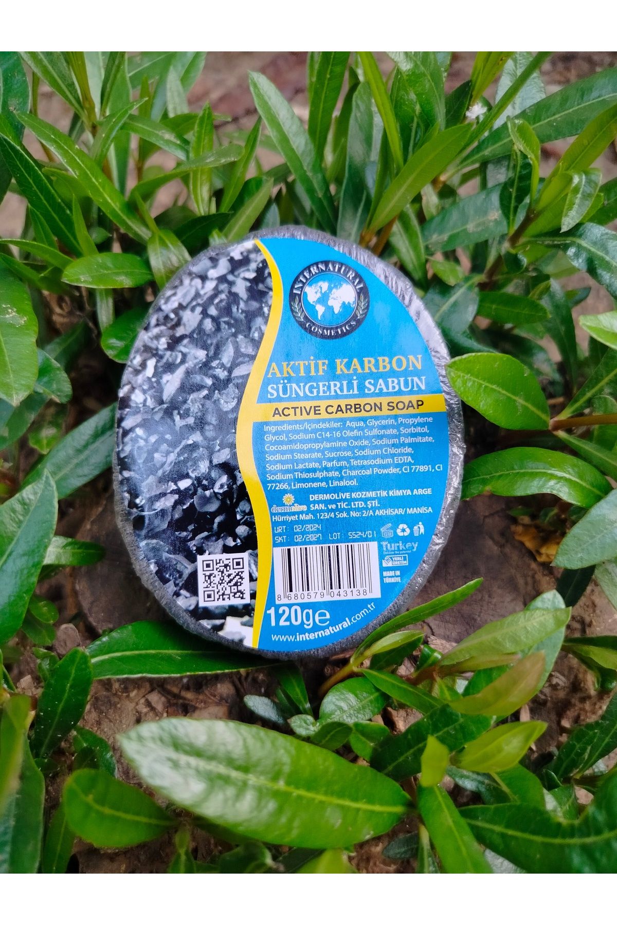 İnterNatural Aktif Karbon Süngerli Sabun / Active Carbon Soap 120g