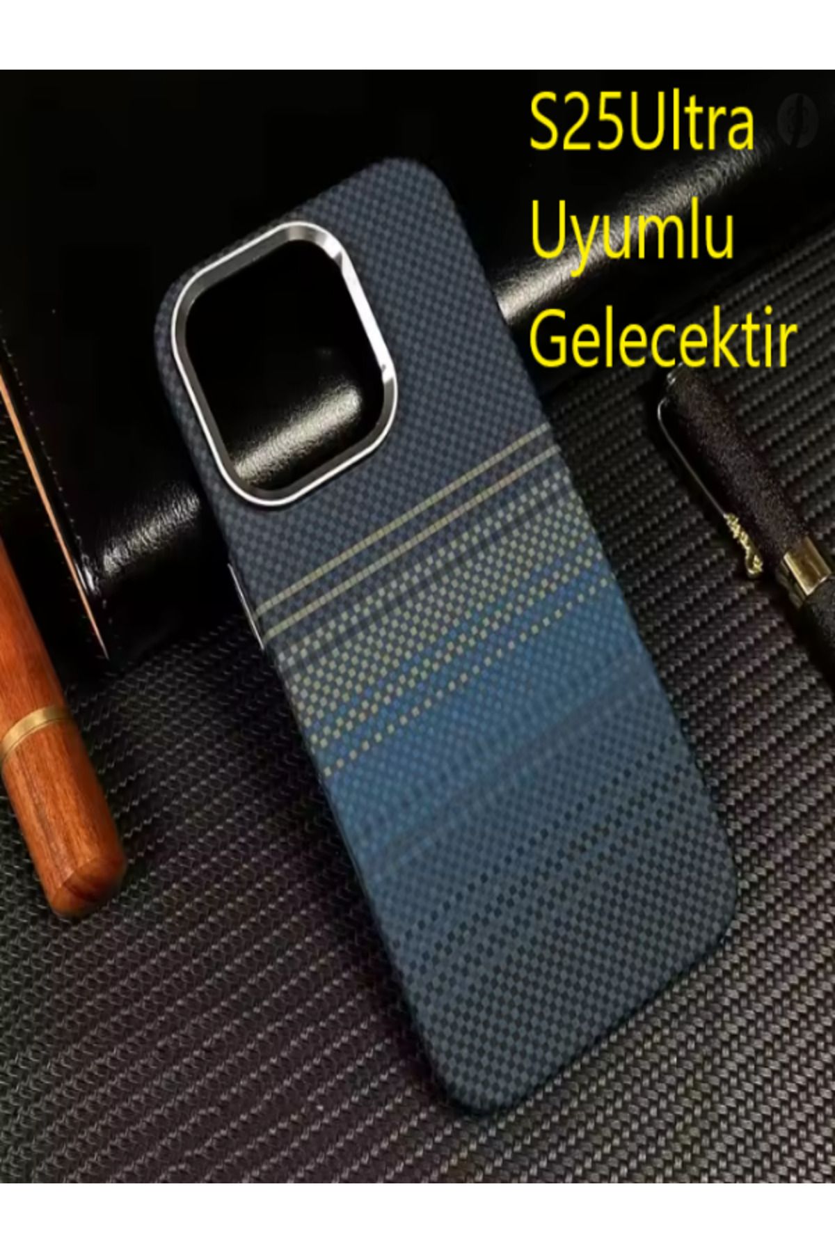 Kılıforyum Samsung Galaxy S25Ultra Karbon Kılıf Kamera Koruma Metal Çerçeveli Mıknatıslı Magsafe Destekli
