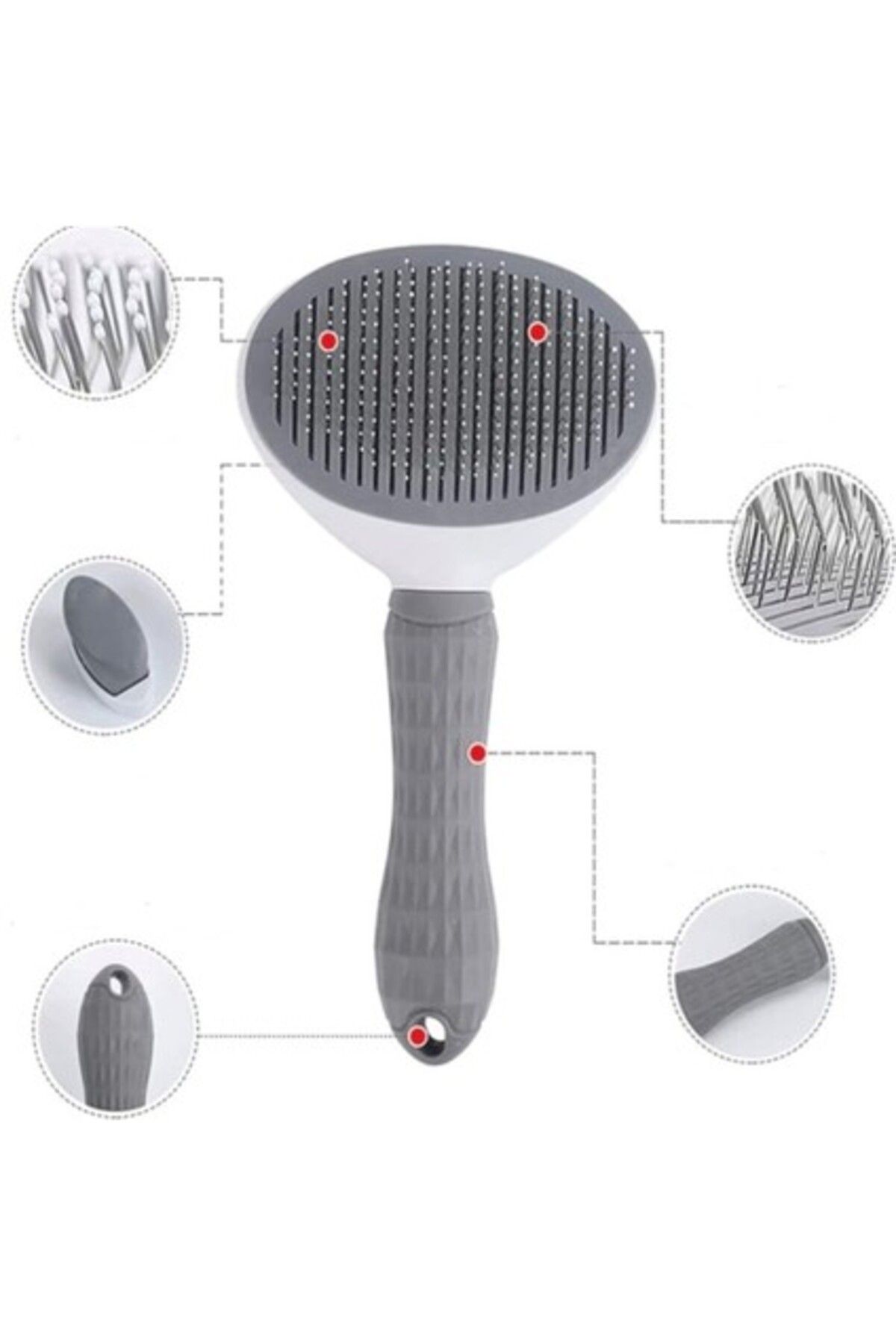 Sesashop Otomatik Temizlenen Tuşlu Evcil Hayvan Tarağı Fırçası Kedi
