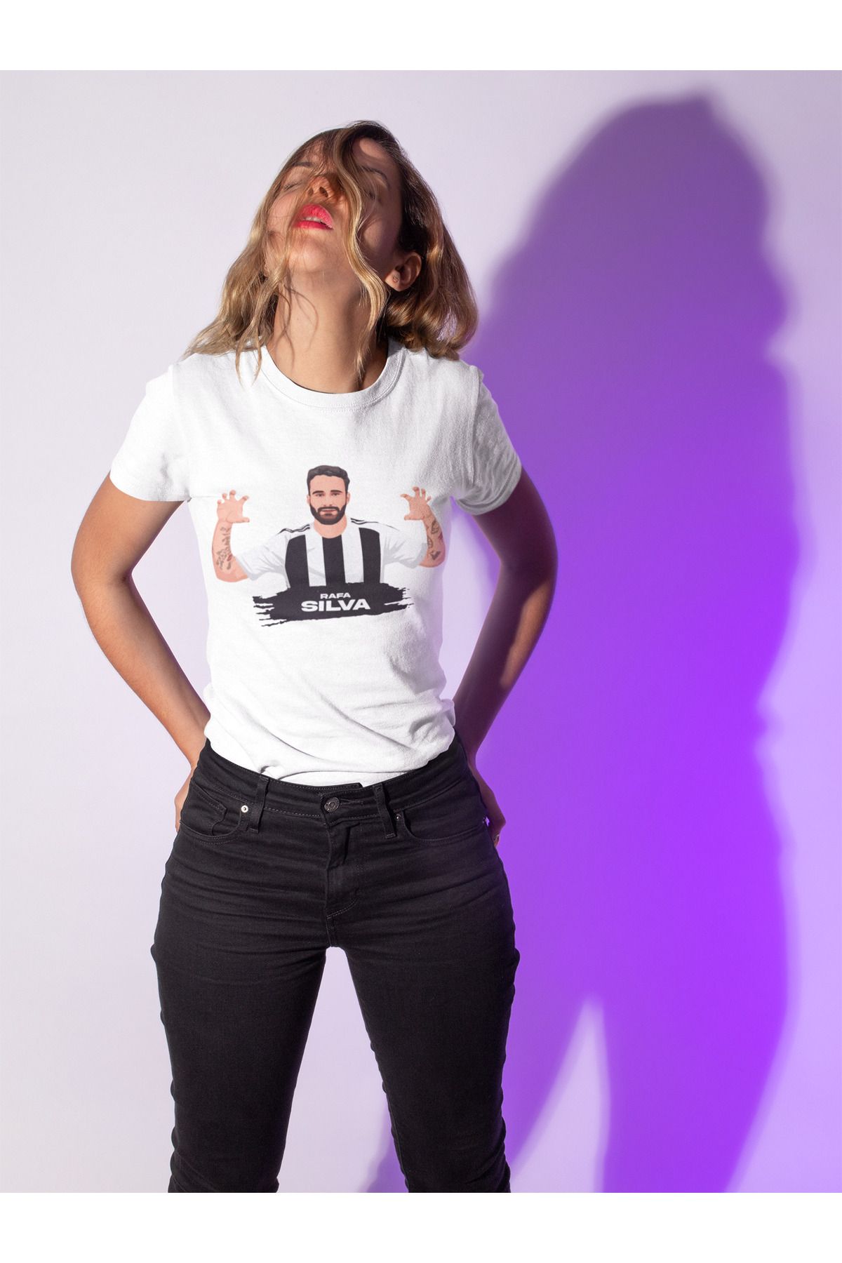 Biy Store Rafa Silva kartal sevinci fotoğraf forma baskılı unisex kadın erkek kısa kollu tişört t-shirt