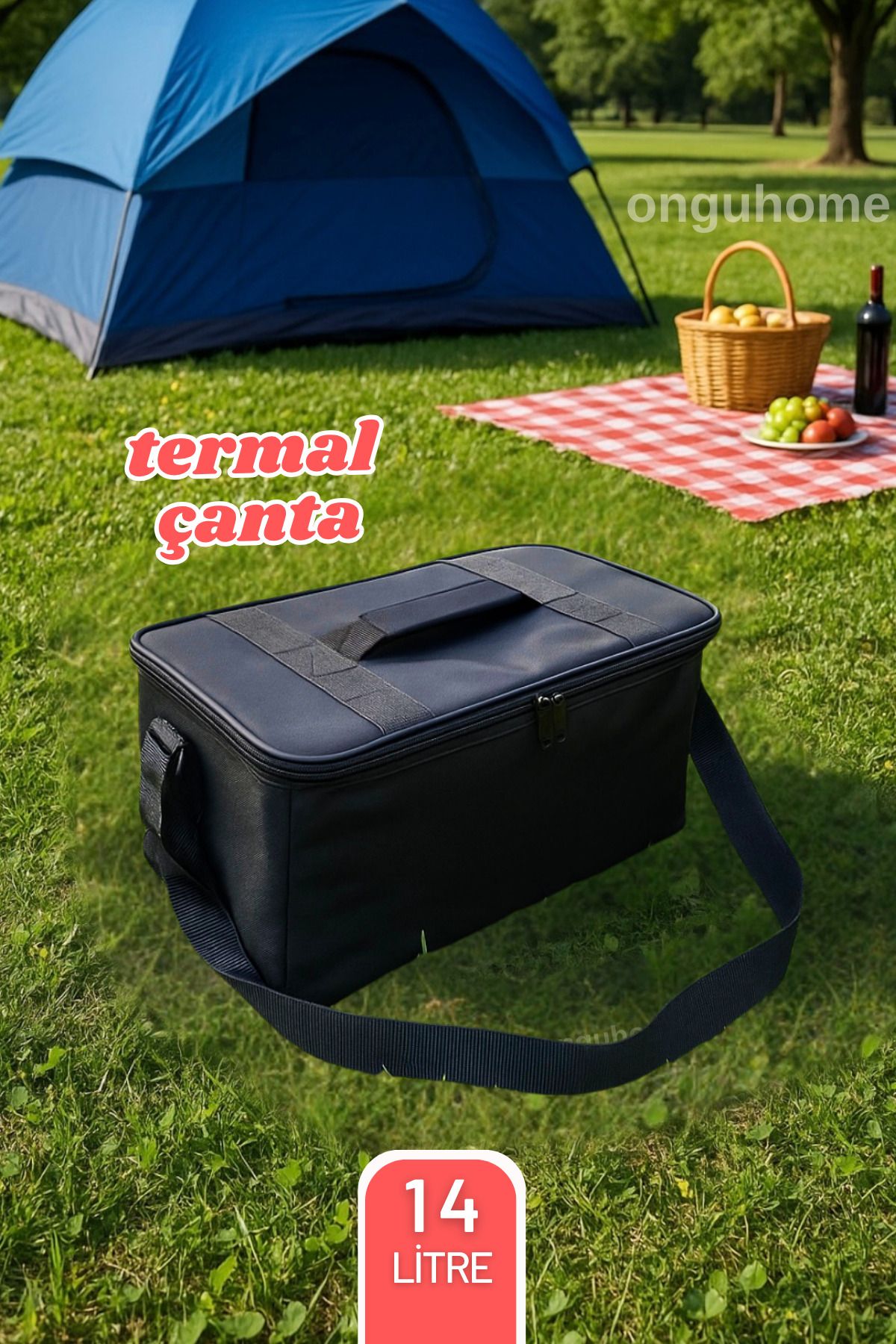 ongu home Yalıtımlı Termal Termos Çanta Hem Sıcak Hem Soğuk Tutar Plaj Piknik Kamp (18 Litre)