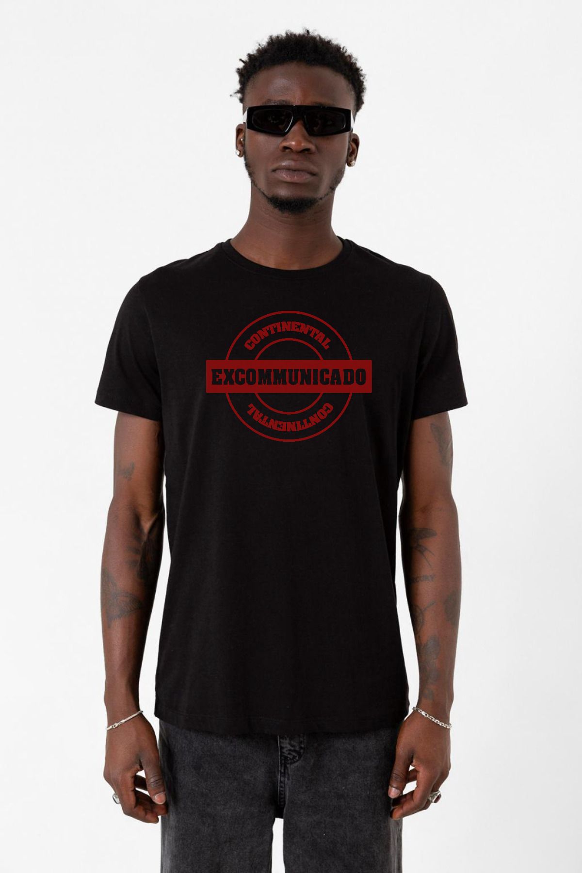 Tshirthane John Wick Continental Excommunicado Siyah Erkek Tshirt