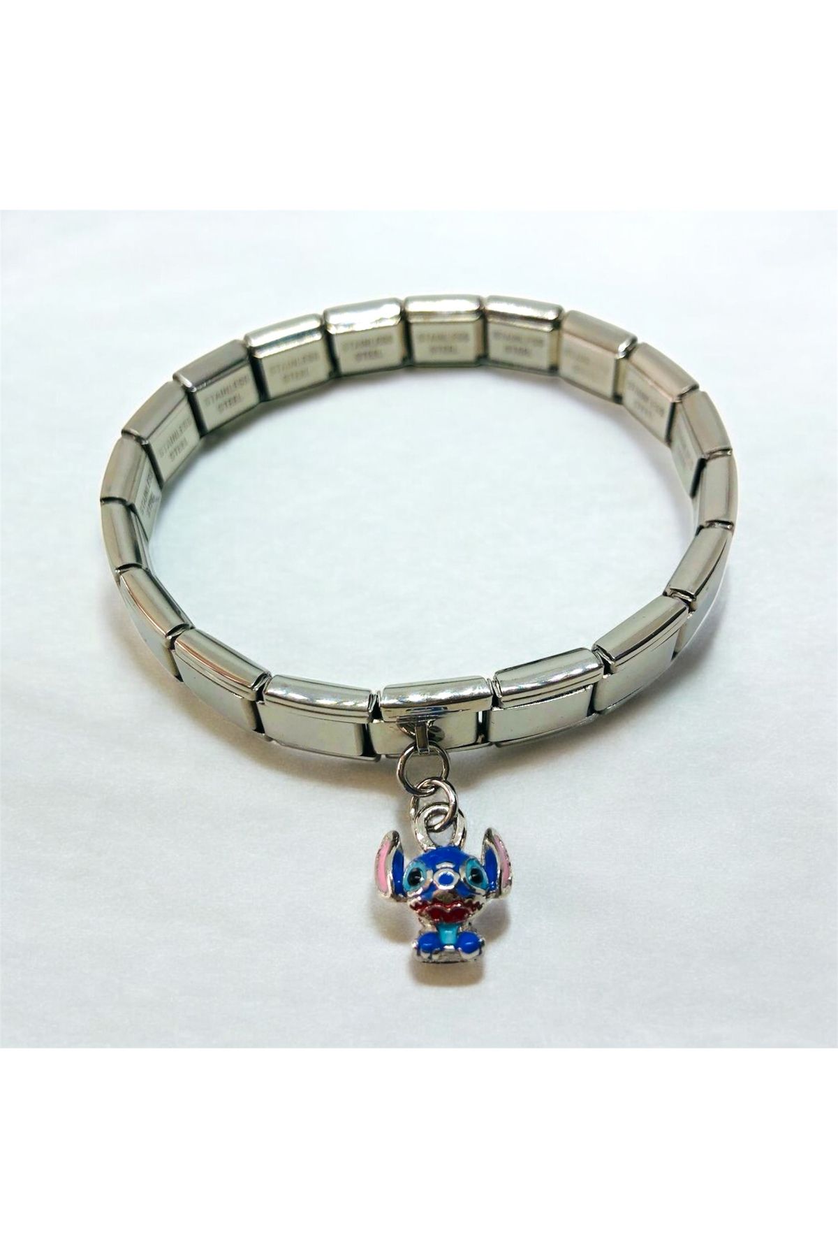 MeSin Store STİTCH FİGÜRLÜ ÇELİK CHARM VE ÇELİK İTALYAN BİLEKLİK KOMBİN