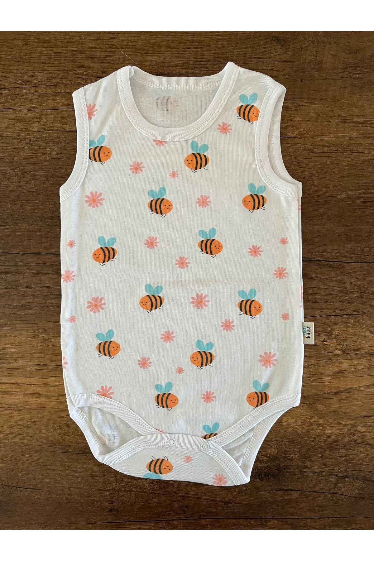 SHOPNEST 1 Adet Kolsuz Kız Erkek Bebek Badi Body Zıbın Alttan Çıtçıtlı Bisiklet Yaka Yenidoğan Bayram