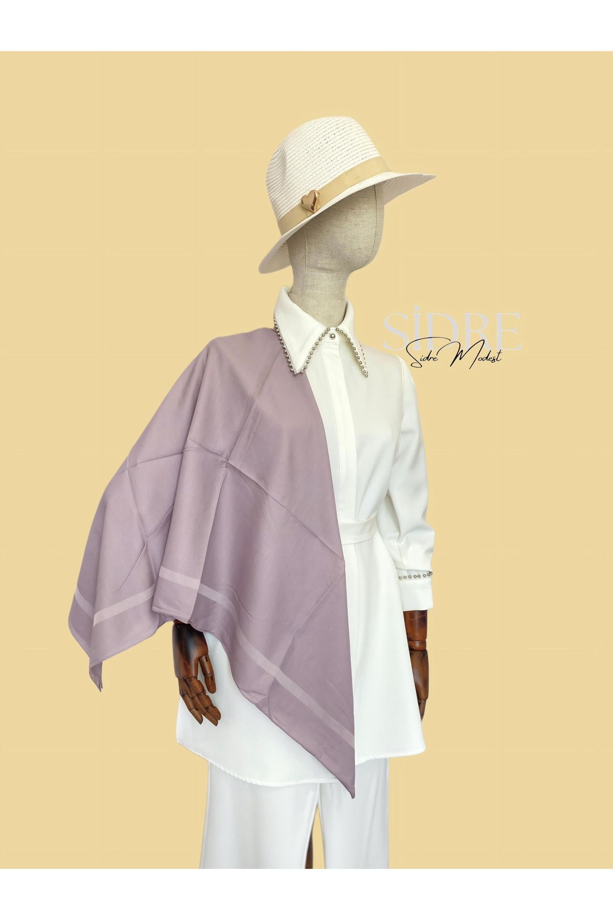 SİDRE MODEST Soft Sade Lila Eşarp