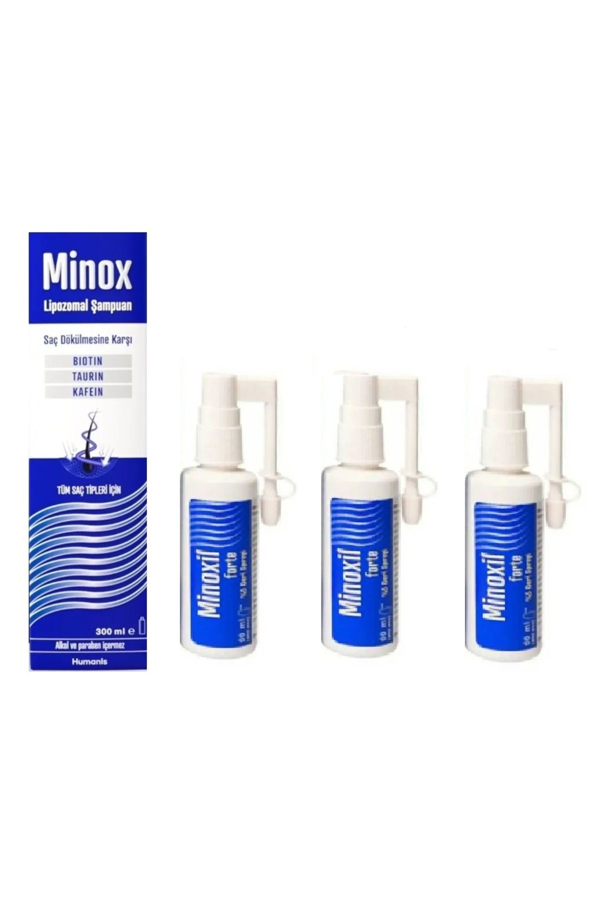 Humanis Minox Şampuan alana 3 kutu Minox Sprey Hediye