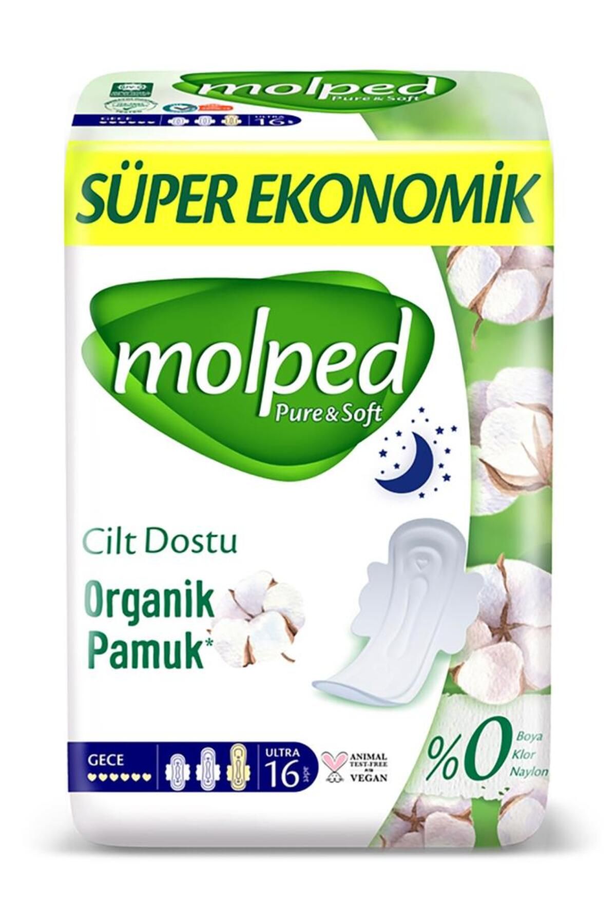 AYLİNA Molped Pure&Soft Gece Ped Süper Eko 16 Adet