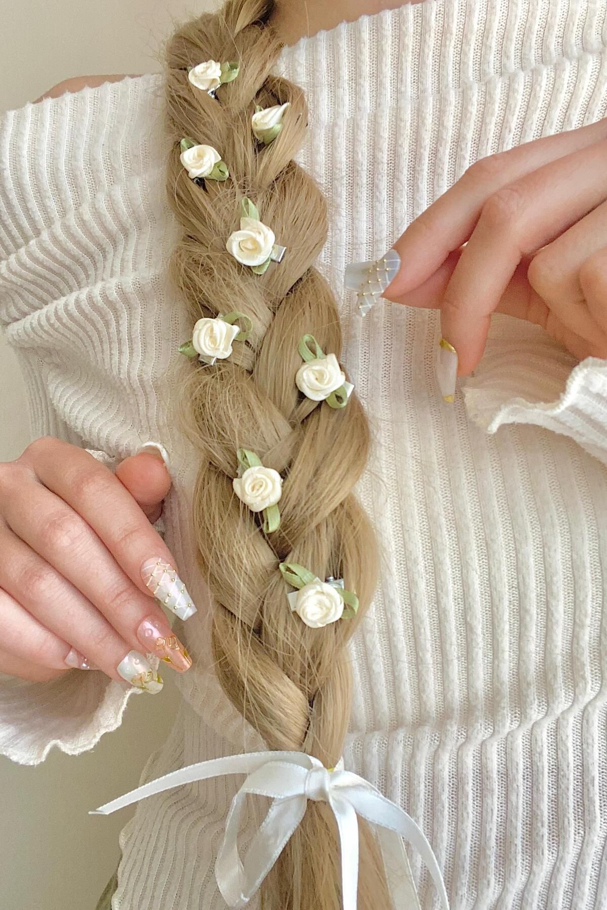 emour Gül Çiçek Toka Seti,Gül Toka,Örgü Topuz Süsleme Tokası,Örgü Toka,Pinterest Çiçekli Toka Seti,8 Adet