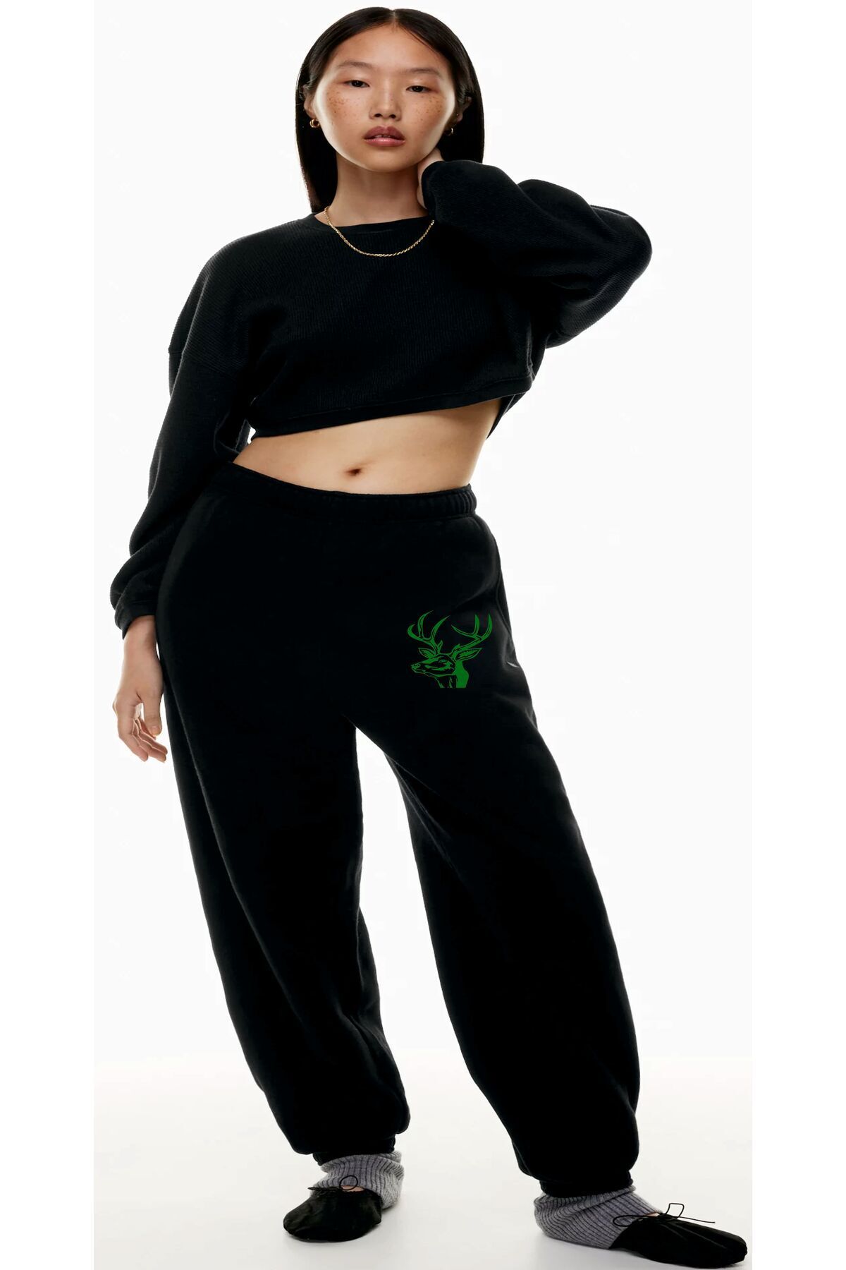 HOFFNUNG Jogger Montana Green 2 Iplik Örme Kumaş Şardonlu Eşofman Altı