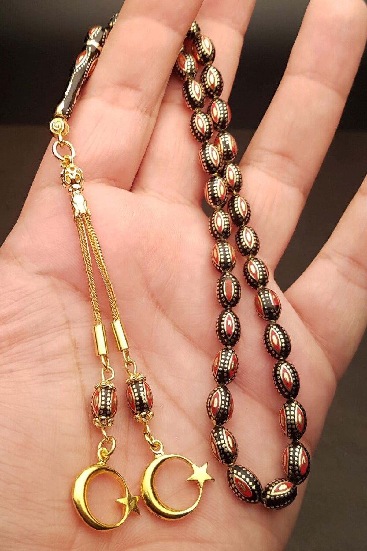 EHİNOS Sertifikalı Altın Kaplama Gümüş Püskül 6x10mm Erzurum Oltu Tesbih