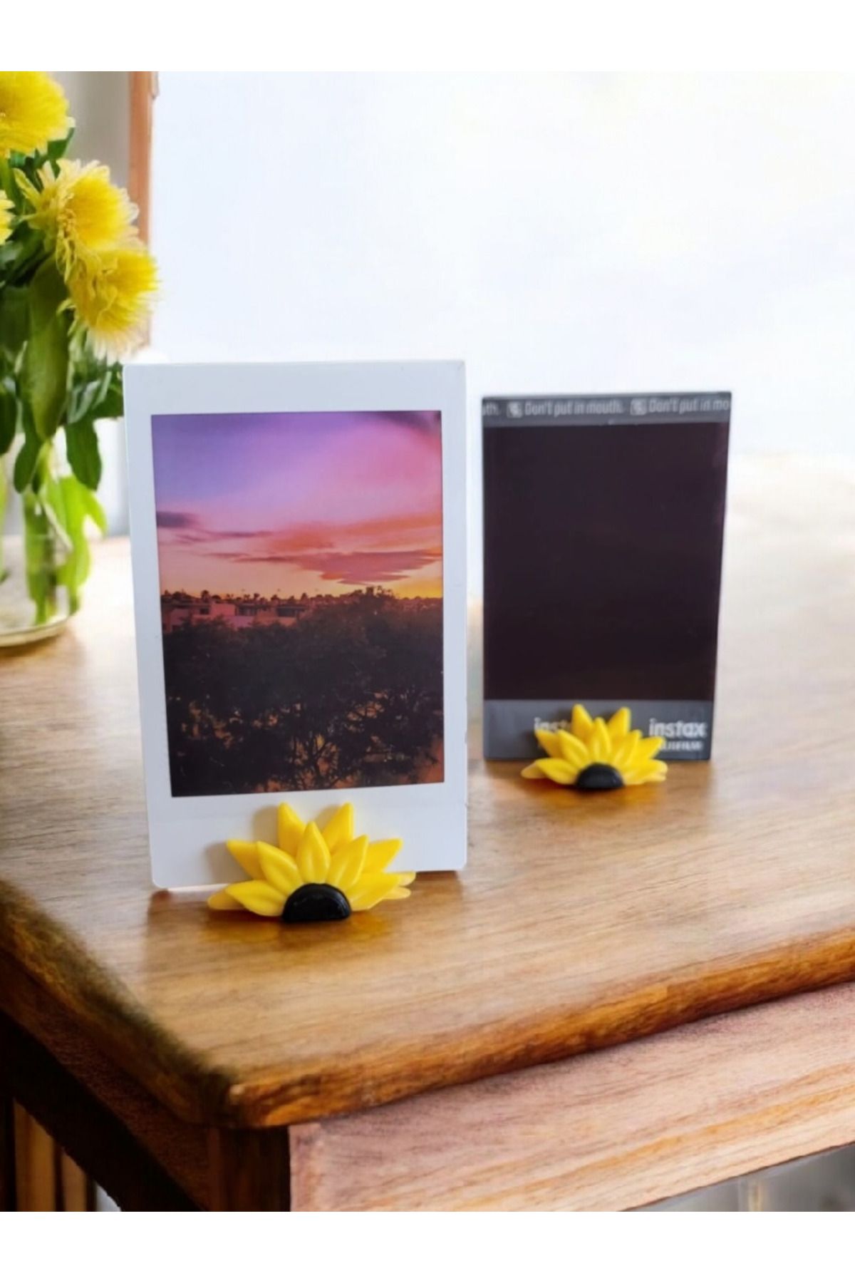 NocheLuz Dekoratif Ayçiçeği Șeklinde Fotoğraflık, Fotoğraf Tutucu, Kartlık, Notluk(3lü)