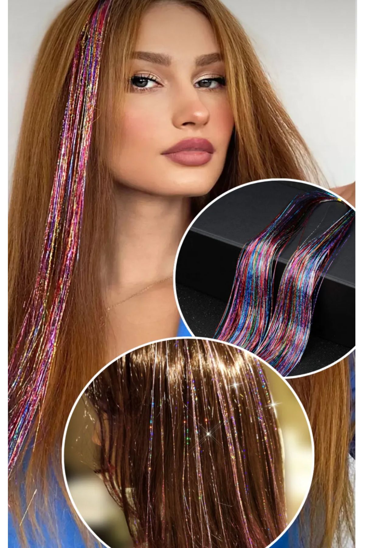 shop Dishi Tinsel Renkli Simli Saç Aksesuarı Saç Işıltısı Yan Postiş