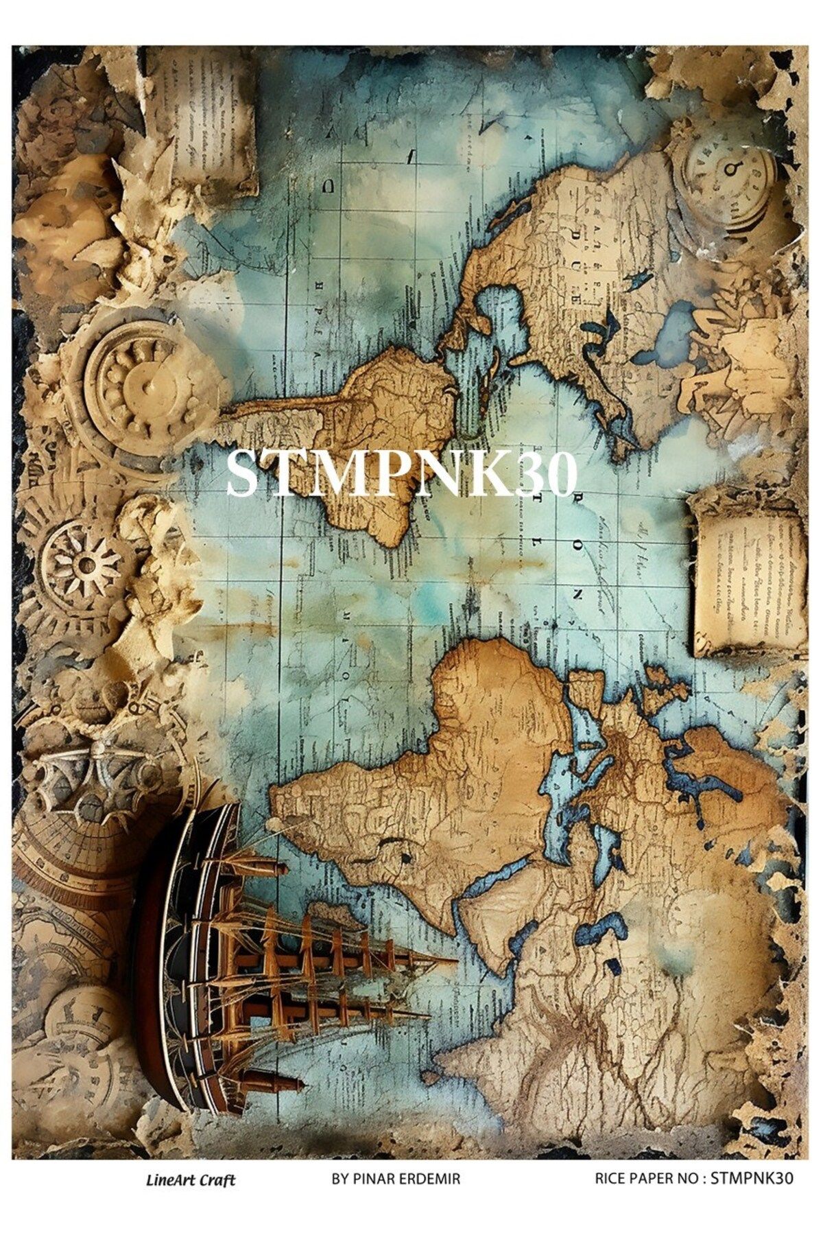 LİNEART Lineart Pirinç Dekopaj Kağıdı STMPNK30 29x42cm