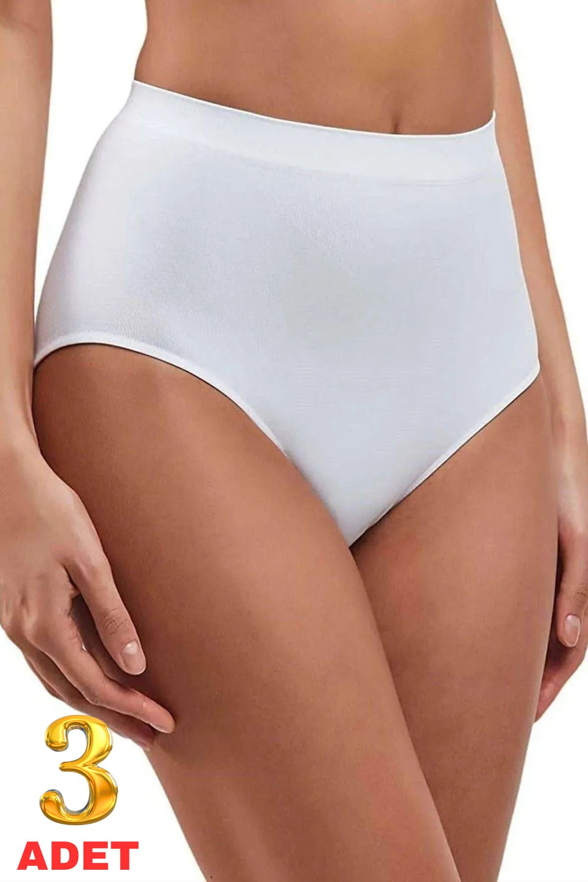 Limon Socks Yüksek Bel Dikişsiz Lastiksiz Kilot Lazer Kesim Iz Yapmayan (3 ADET) Kadın Külot