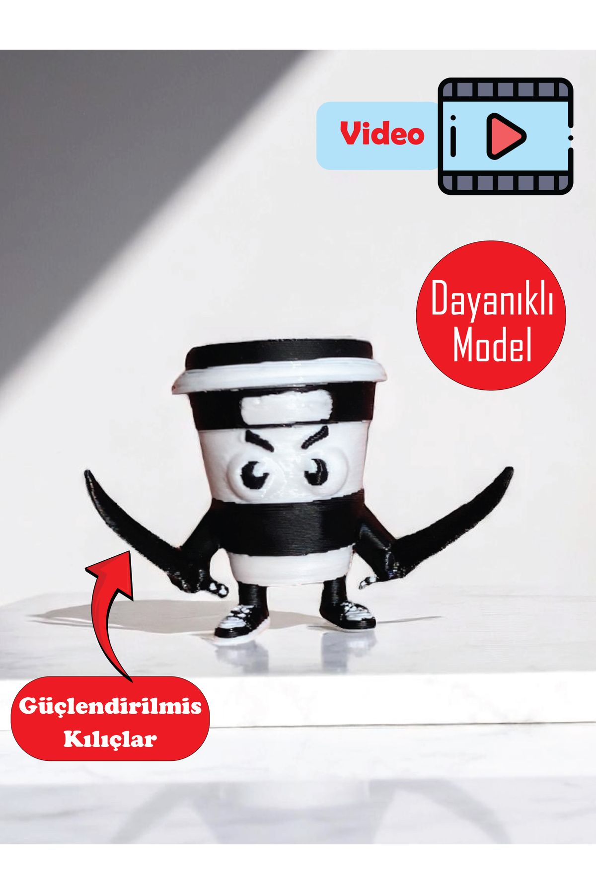 GiginGo Tung Tung Tung Sahur Cappuccino Assassino Figür - Güçlendirilmiş - Tung Tung Tung Brainrot Figür