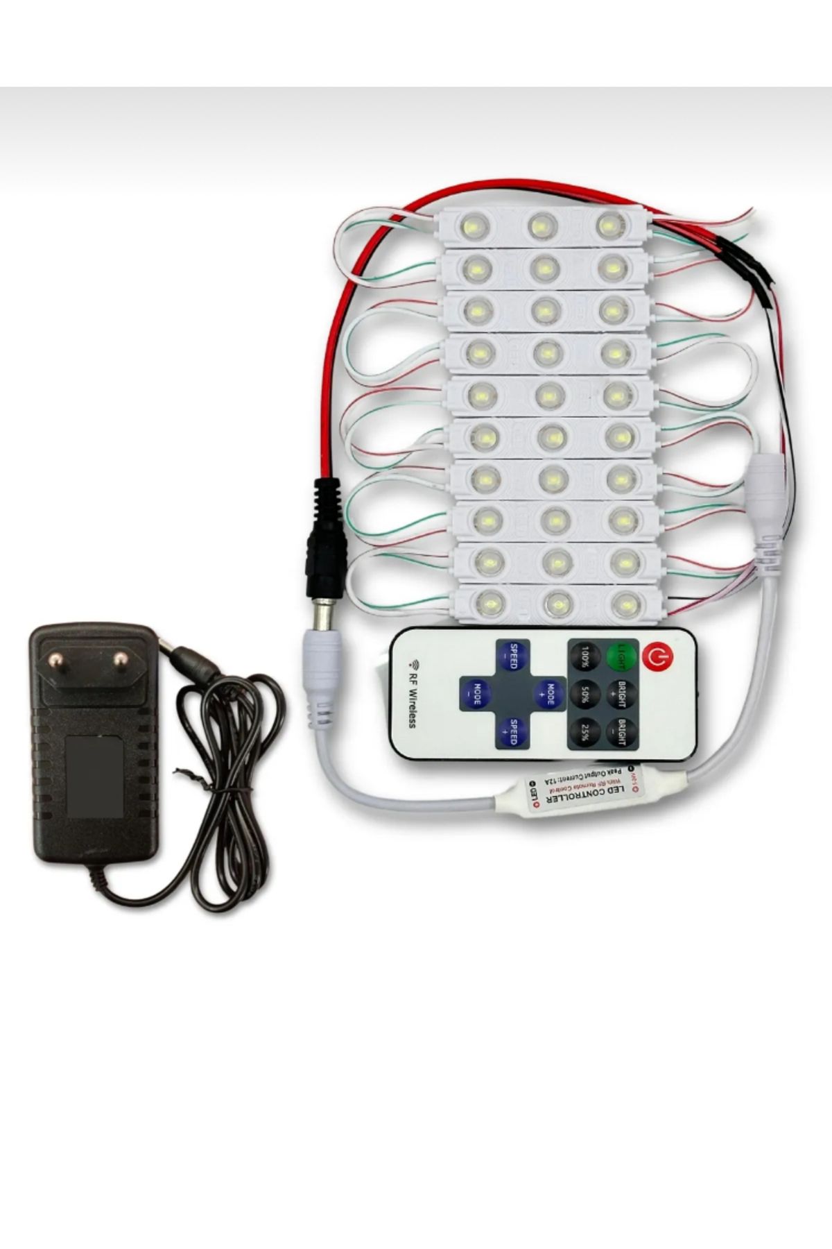 ALION Modül led 10 adet Amber,Adaptör Ve Kumandalı Dimmer Hazır Set Ürün