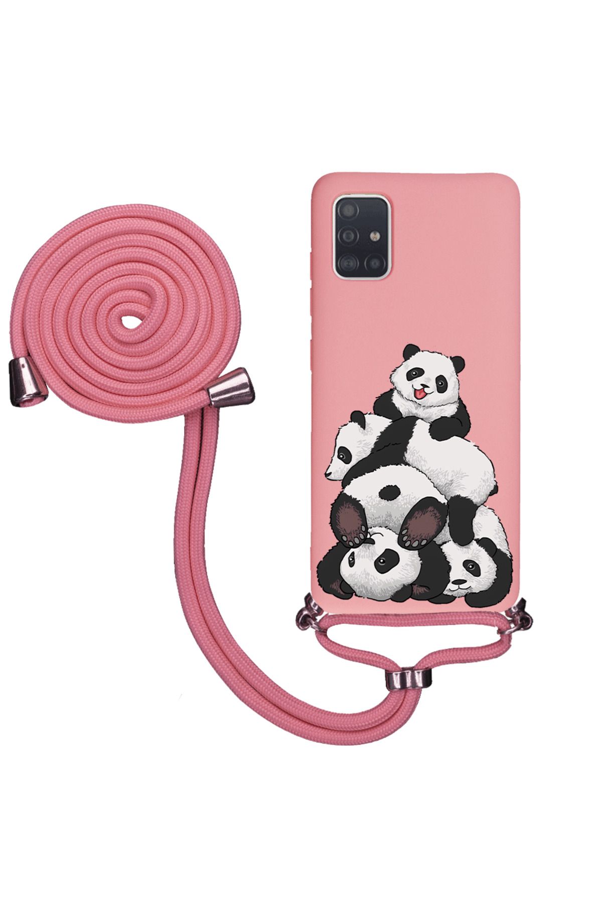 Royaleks Samsung A51 İpli Lansman Kılıf - Cute Pandas