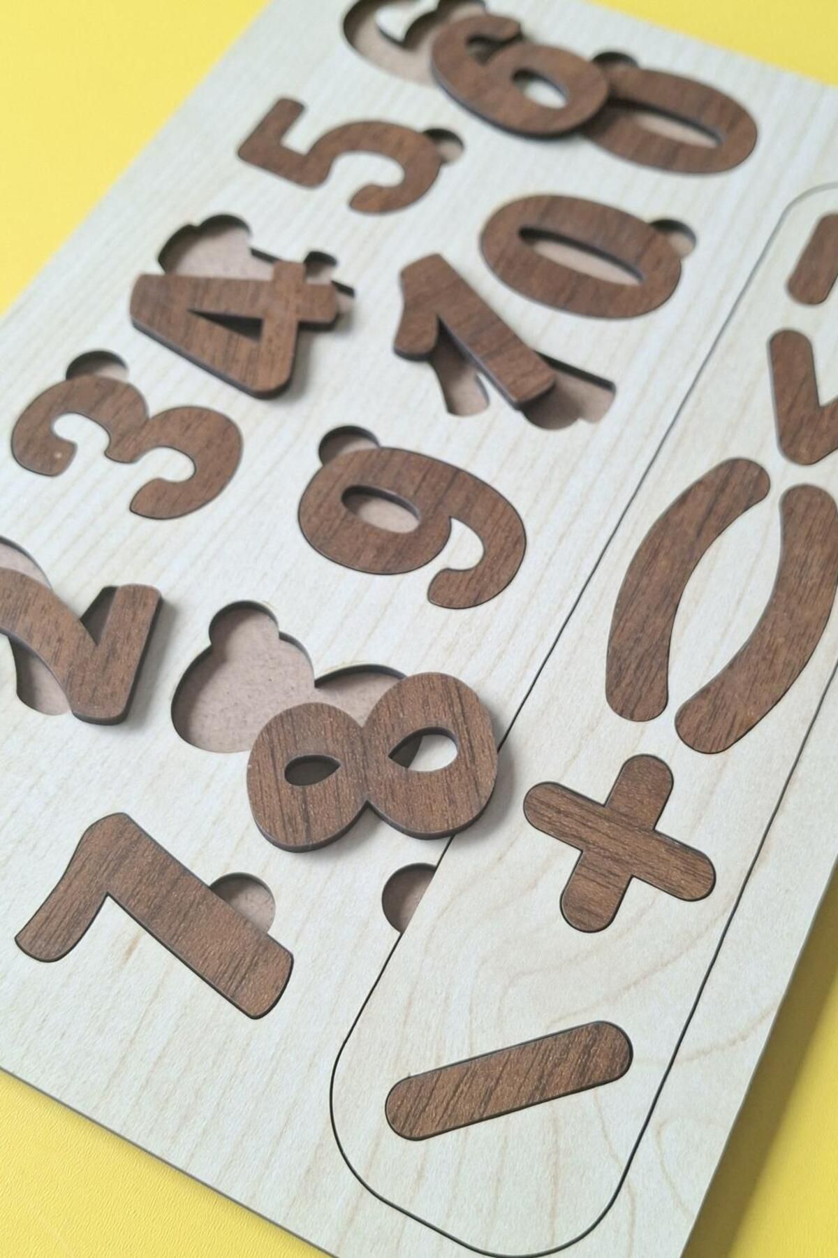 Kutaydan Hem Öğren Hem Eğlen Rakamlardan Oluşan Lazer Kesim Çocuk Puzzle