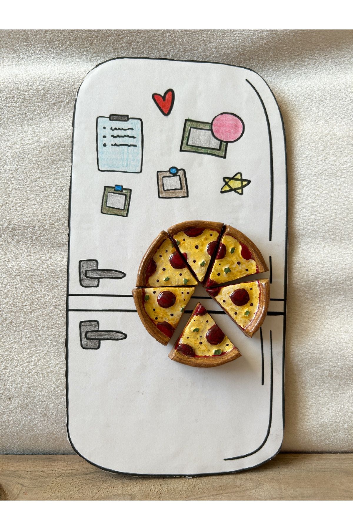 Magnet Dilimli Pizza Magnet (6 parça)