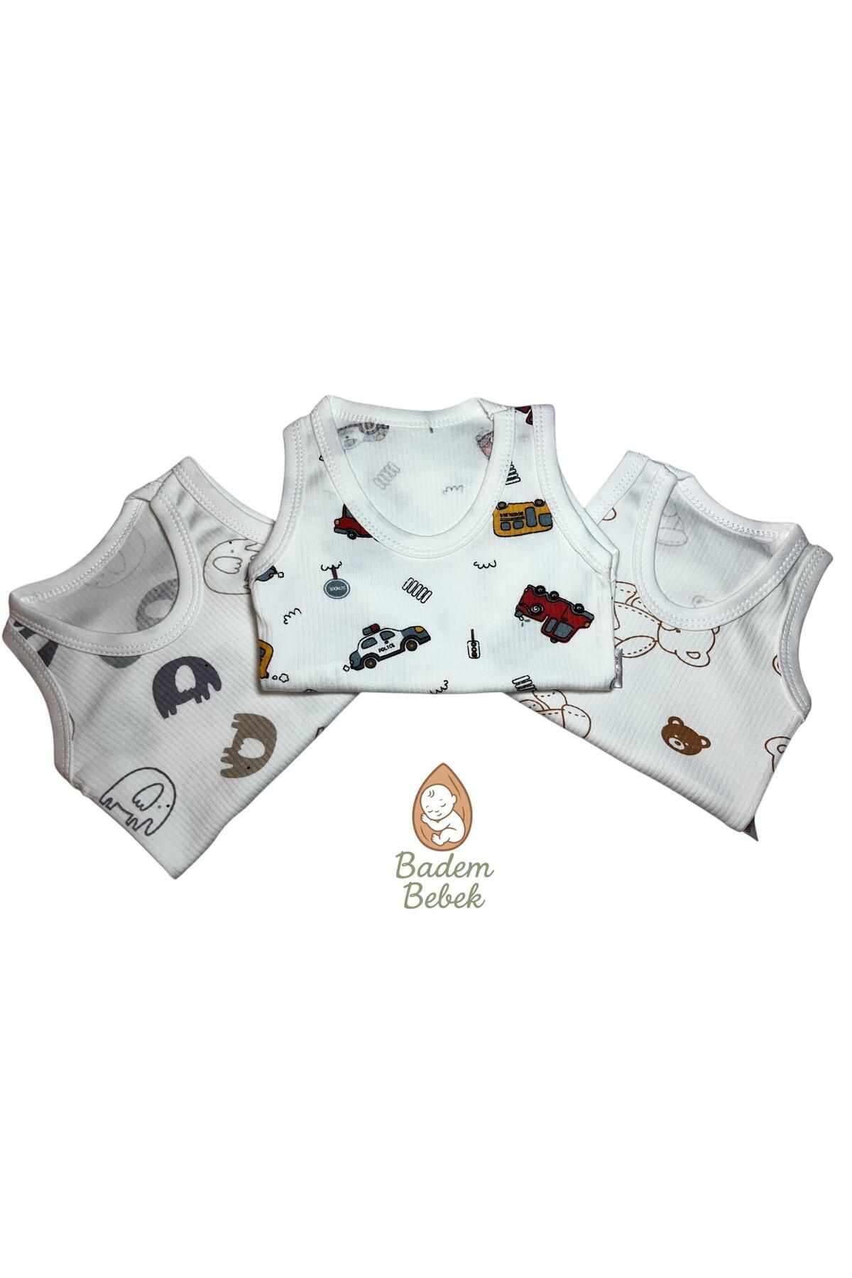 yumiyum BADEM BEBEK %100 PAMUK BODY ZIBIN 3'LÜ ÇITÇITLI SET