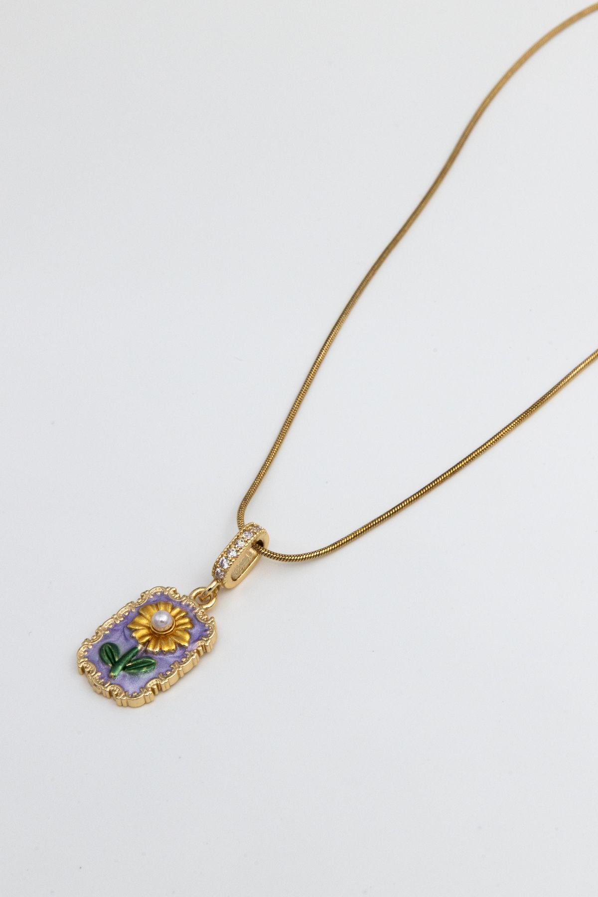 Limosse Jewelry Sunbloom Ayçiçek Detaylı Çelik Gold Kolye