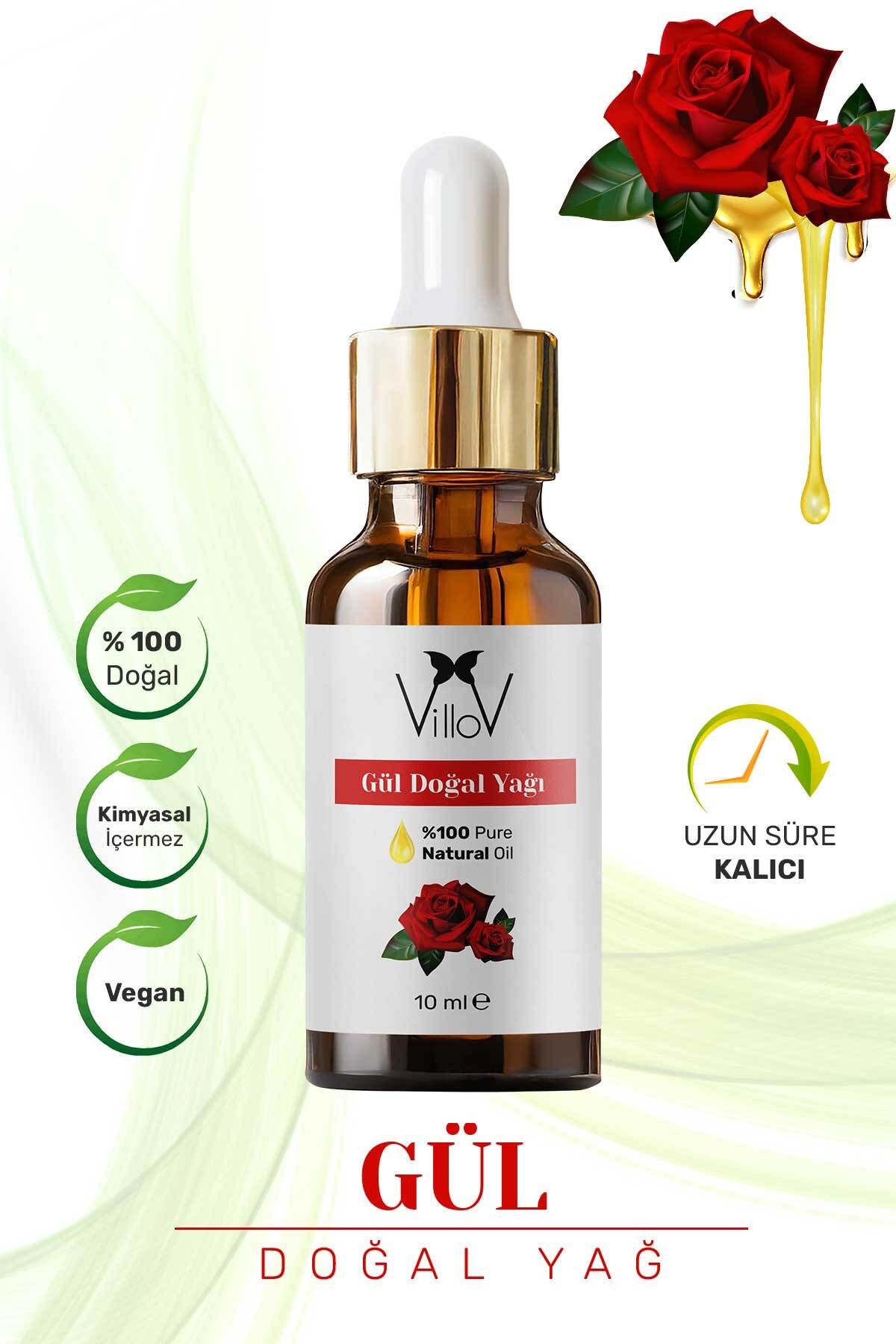Villov Gül Uçucu Yağı Soğuk Sıkım %100 Saf ve Doğal Bitkisel Rose Essential Oil 10ml