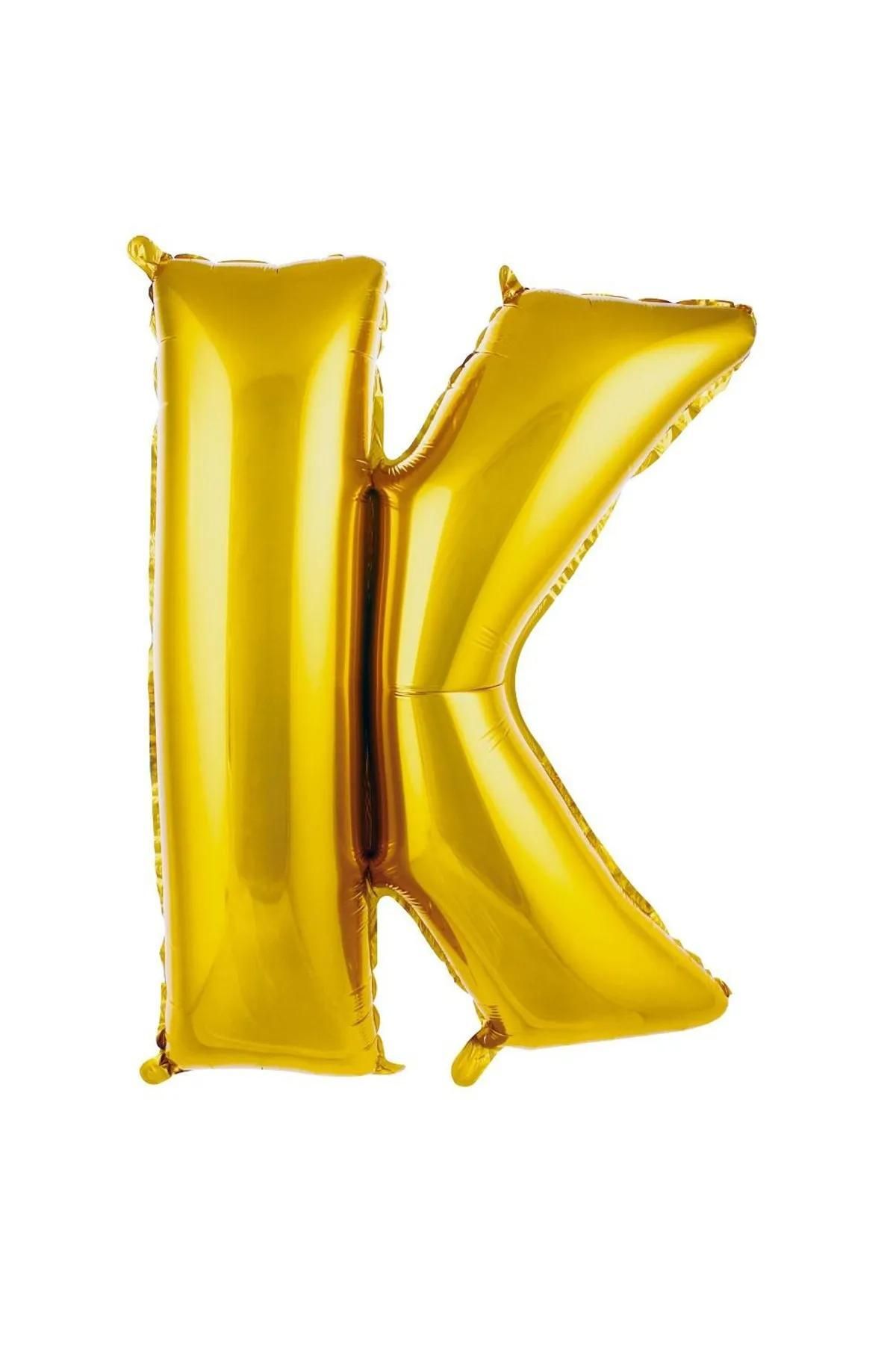 Mack PLUS 16 İnç 36 CM Gold Renk Folyo Harf Balon - Küçük Boy Metalik Altın Harf Balon, Parlak Altın Renk