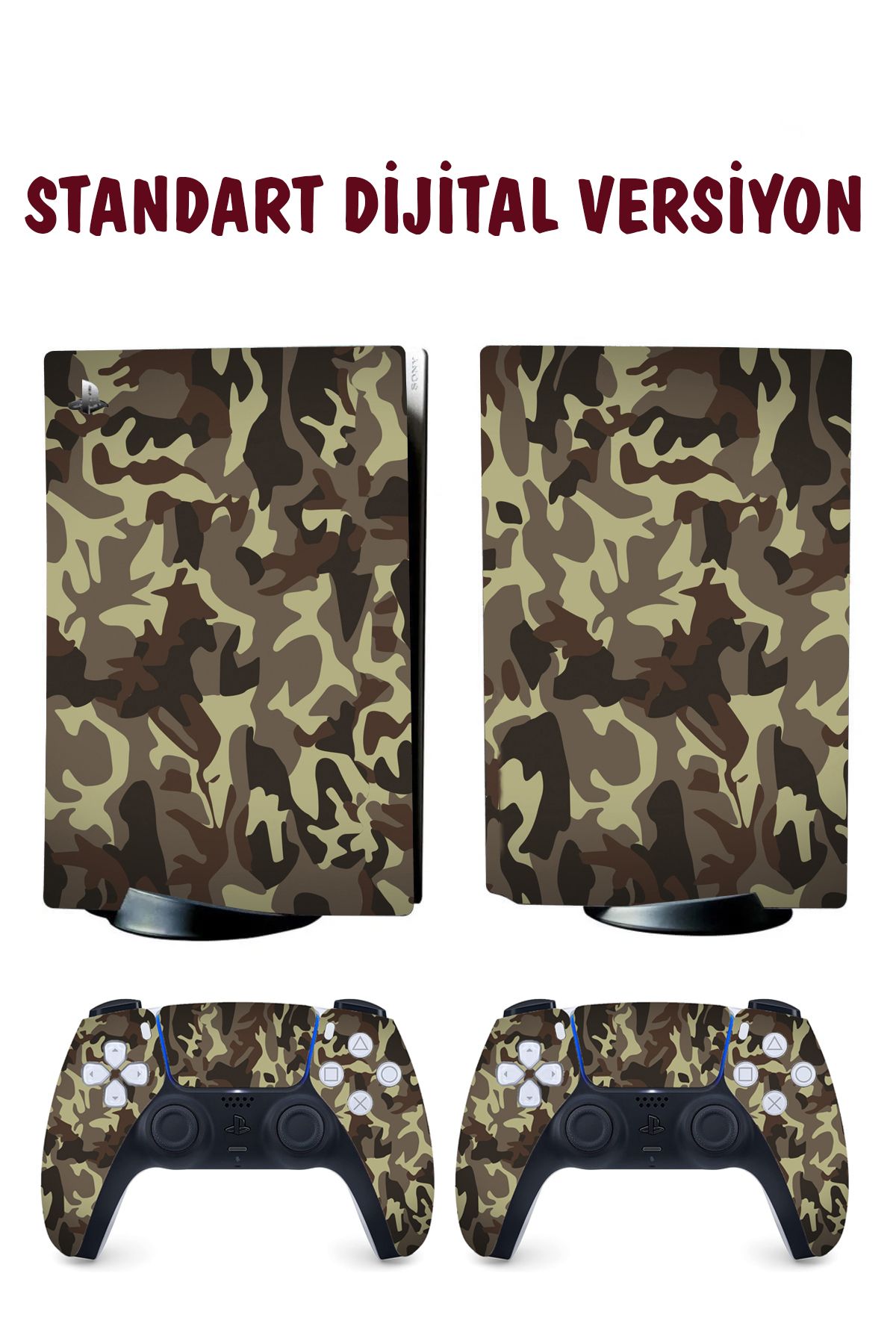 KT Decor Haki Kamuflaj Playstation 5 Full Sticker Kaplama Seti
