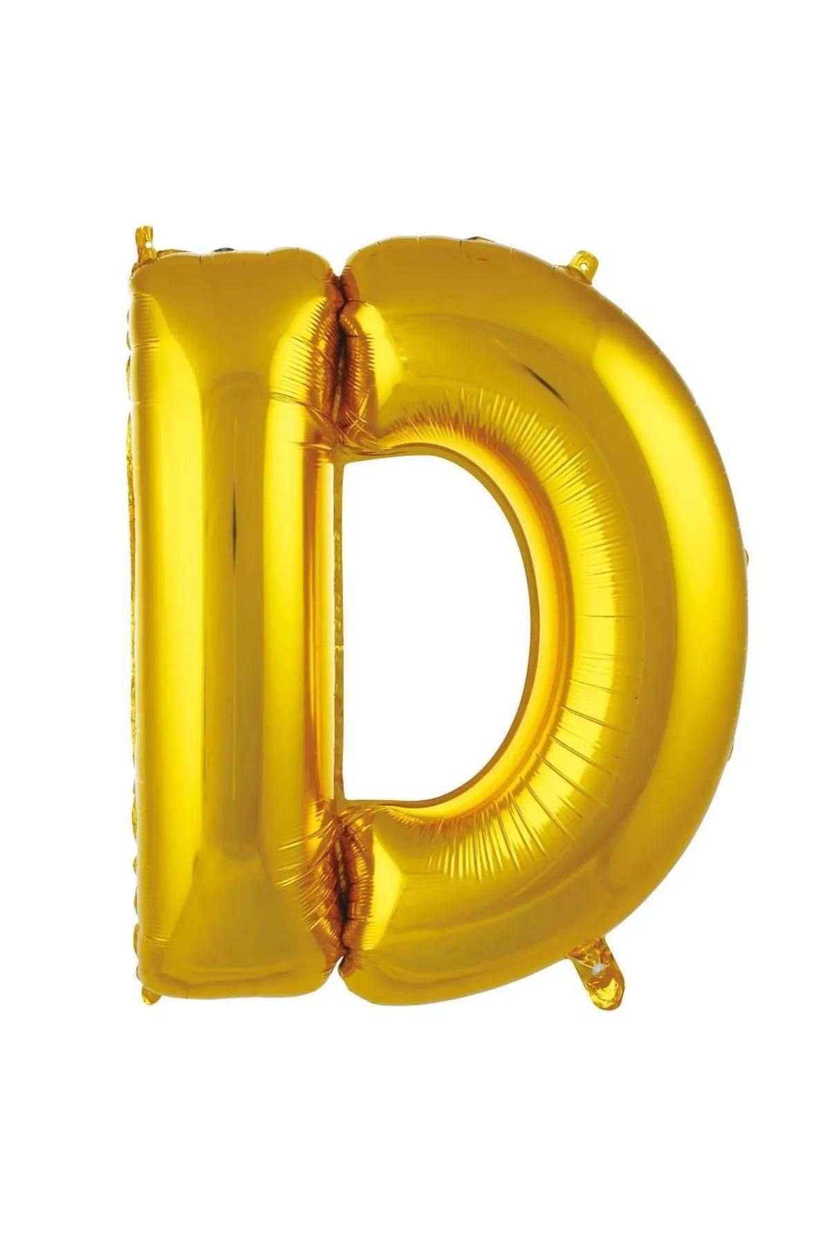Mack PLUS 16 İnç 36 CM Gold Renk Folyo Harf Balon - Küçük Boy Metalik Altın Harf Balon, Parlak Altın Renk