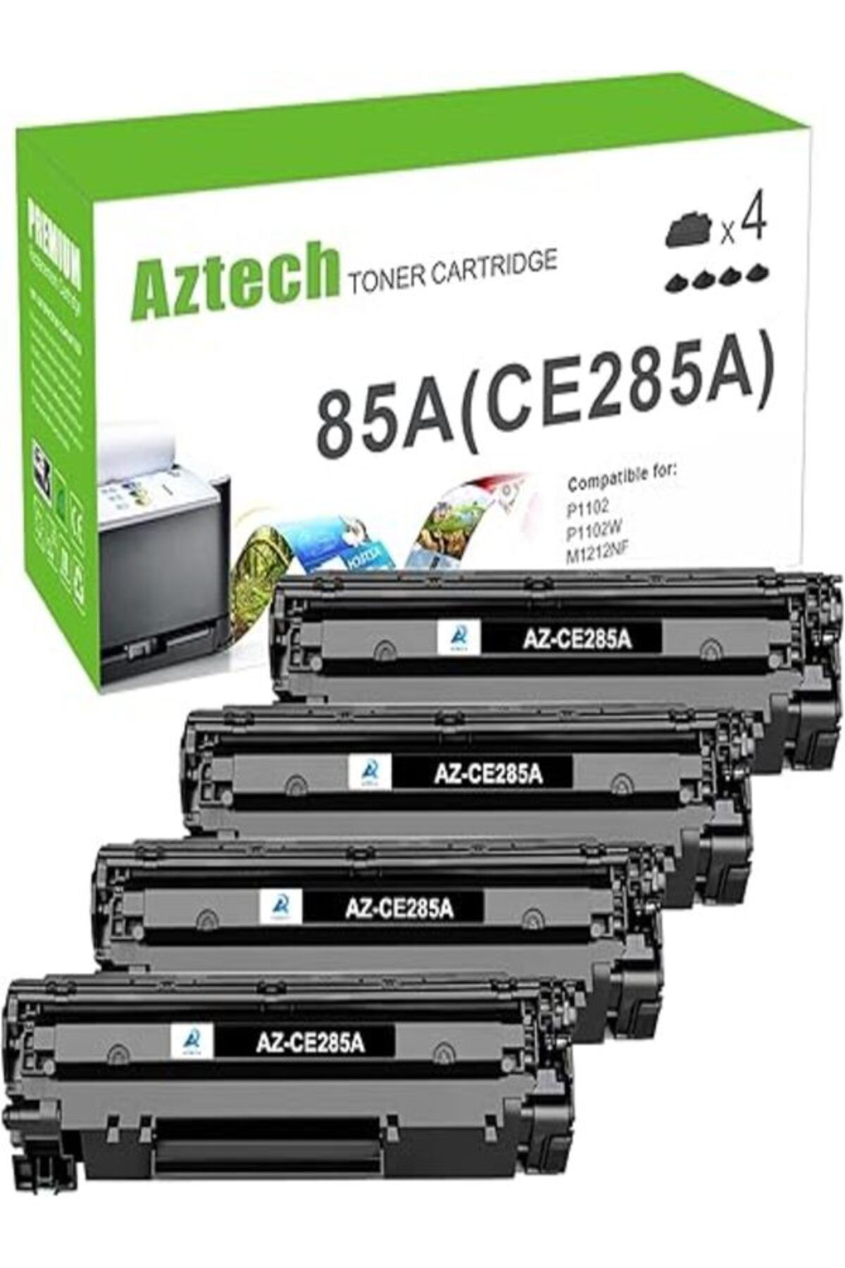 HP AURA TONER Pro P1102w 1102w M1212nf MFP P1109w M1210 P1102w Ink Cartridge (Black, 4-Pack)