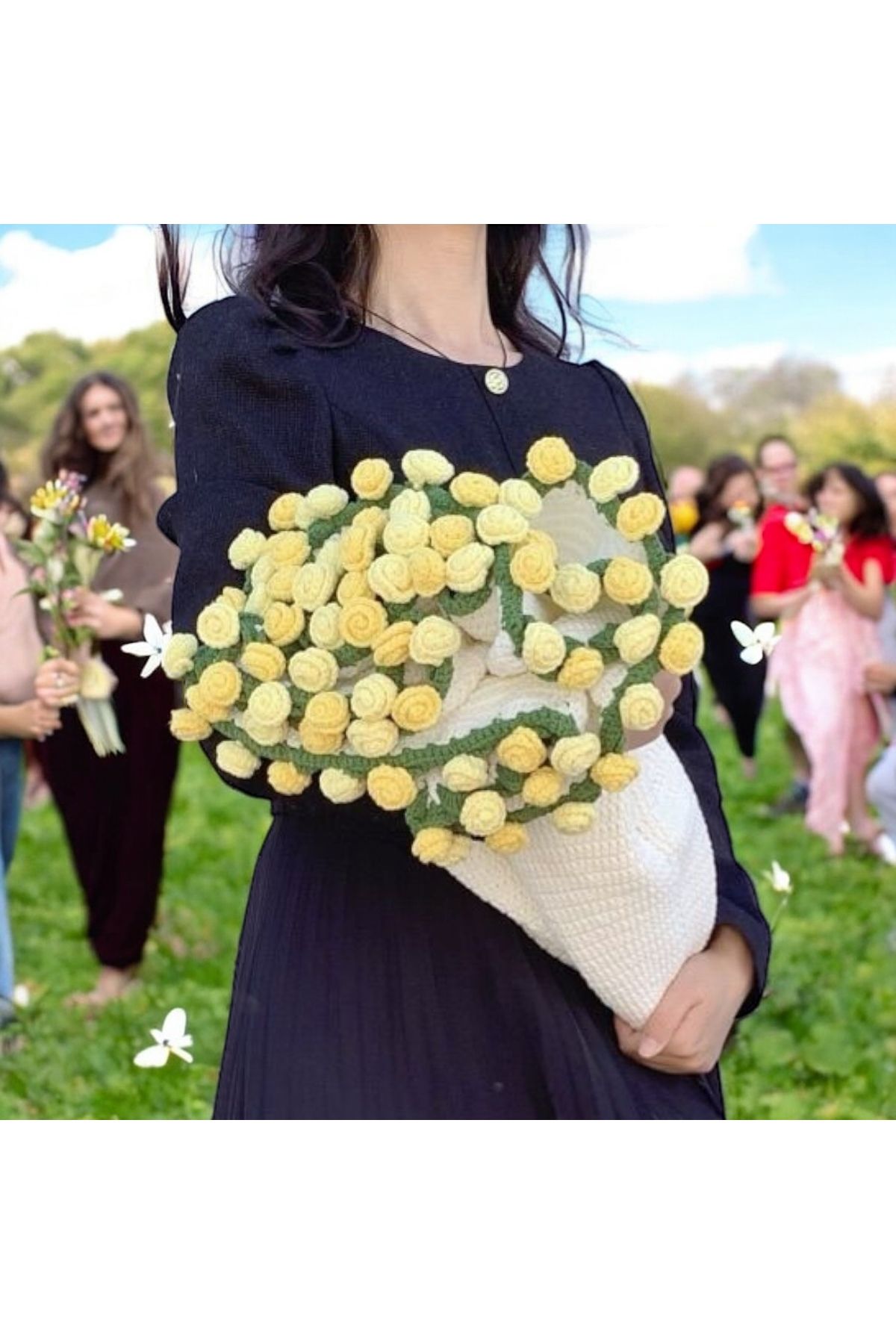 Charme Elegant el örgüsü buket şal