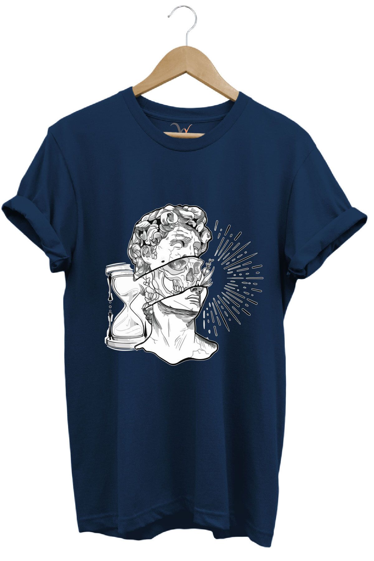onsrawear David Heykeli Baskılı Unisex %100 Pamuk Basic T-shirt