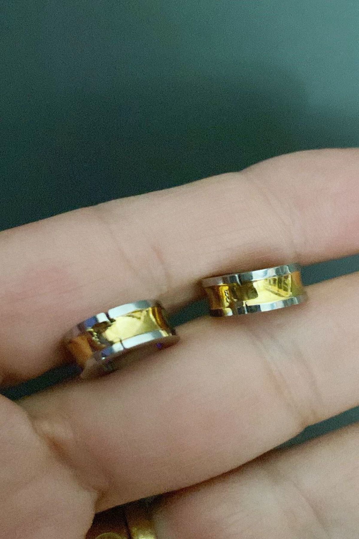 DLK TAKI Çelik Gümüş Gold Mini Halka Küpe- 1,5 cm