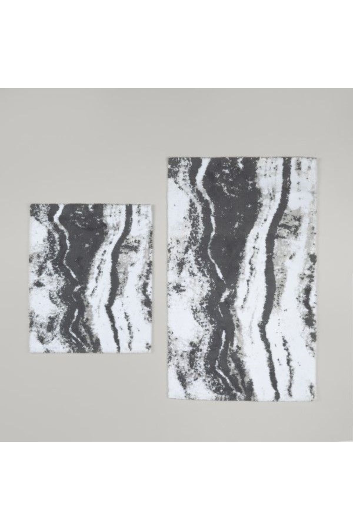 Linens Stone 2'li 60x100 / 50x60 cm Banyo Paspas Seti Gri