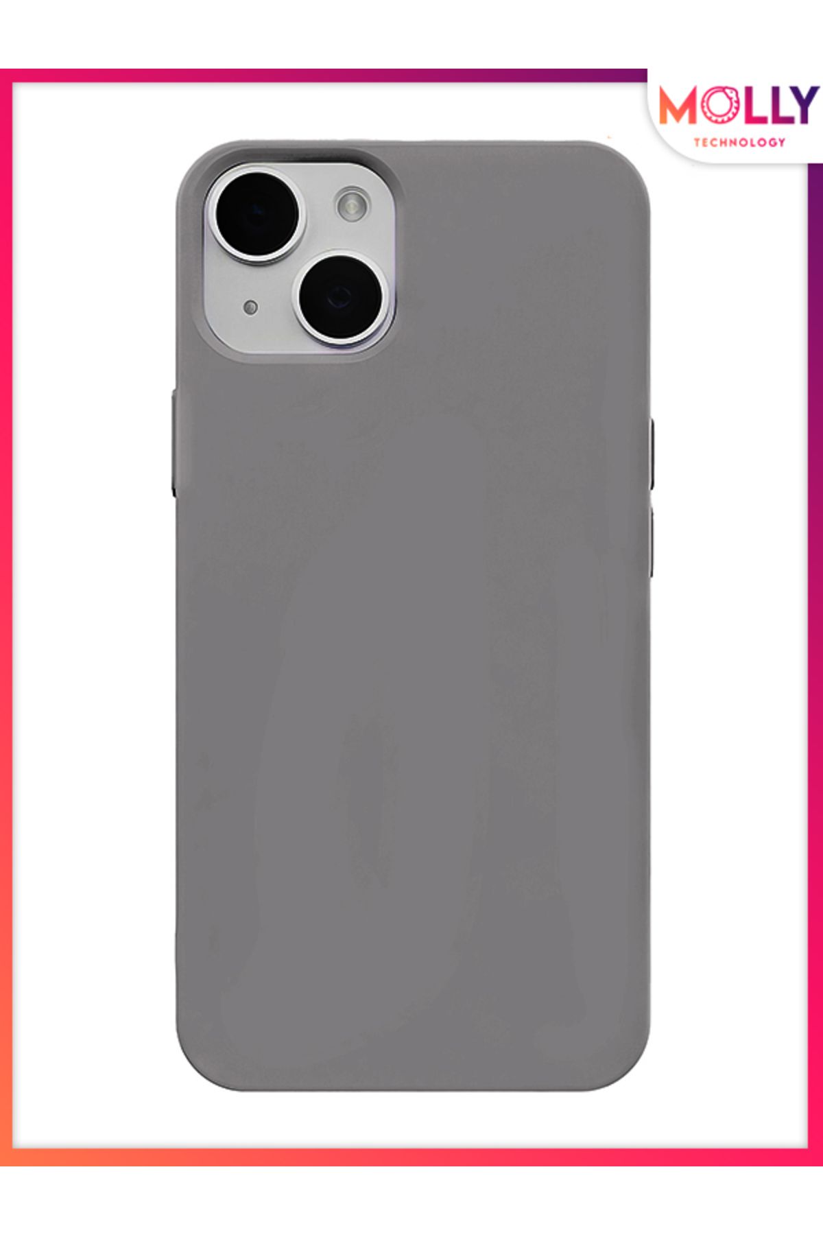 Molly iPhone 13 İçin Alfa Gri Liquid İçi Kadife Silikon Kılıf