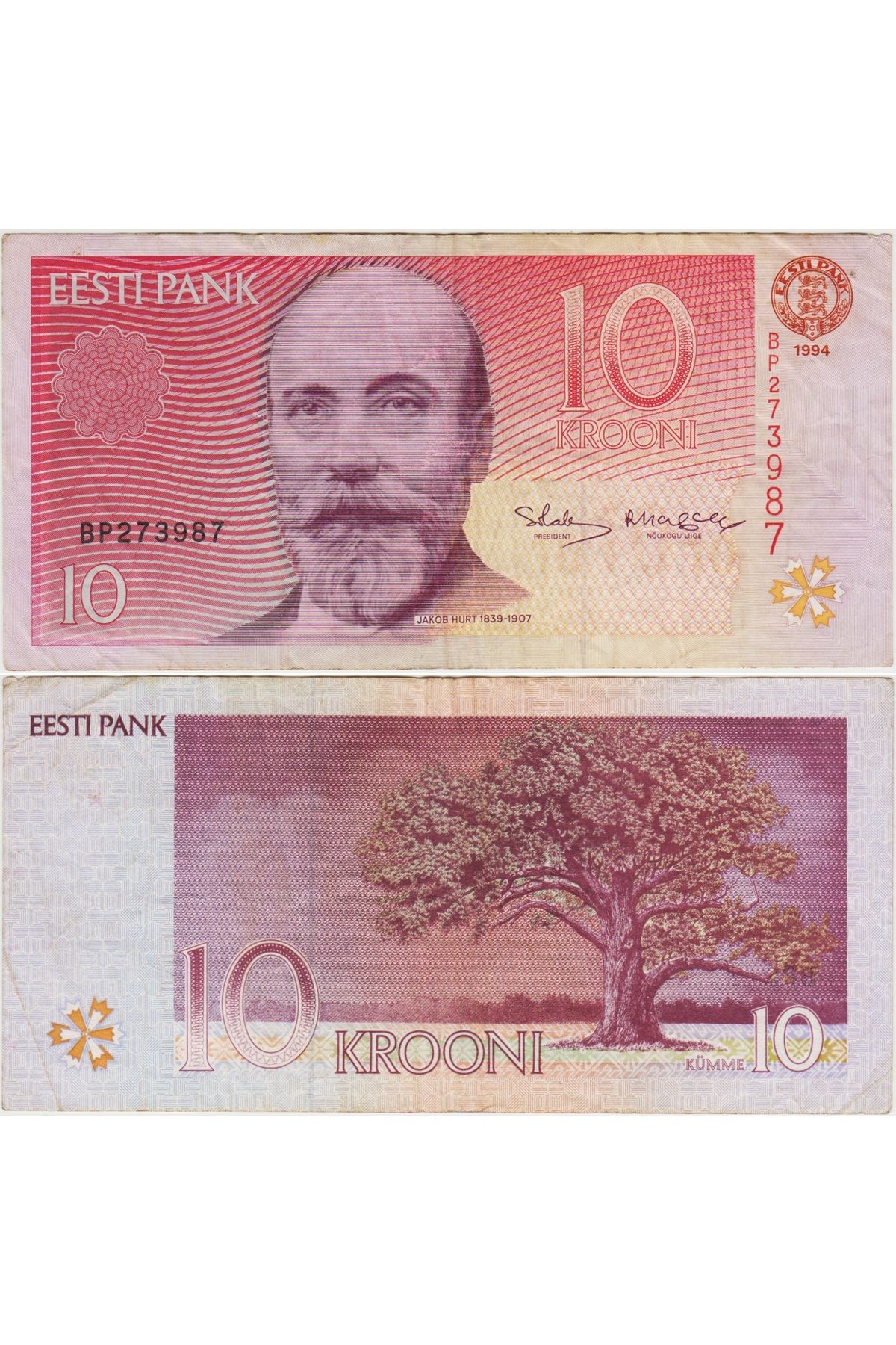 Banknoting ESTONYA 10 KROONİ 1994 ÇOK TEMİZ KONDİSYON.