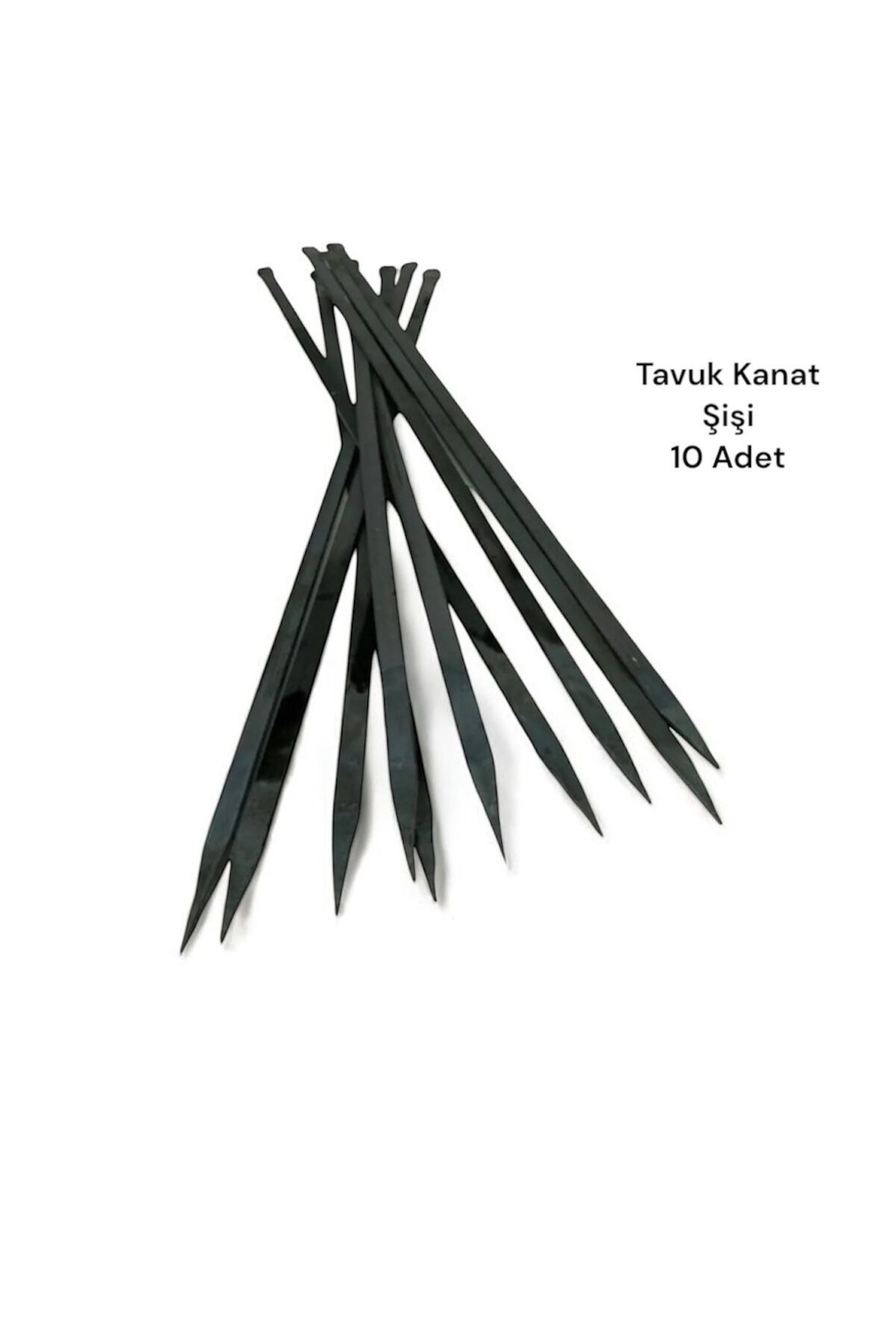 YILMAZNARGİLE Tavuk Kanat Şişi 10 Adet- Yassı Silme Demir - Galvanizsiz –Boy 60cm–En 7mm-Kalınlık 2mm,Piliç Şişi