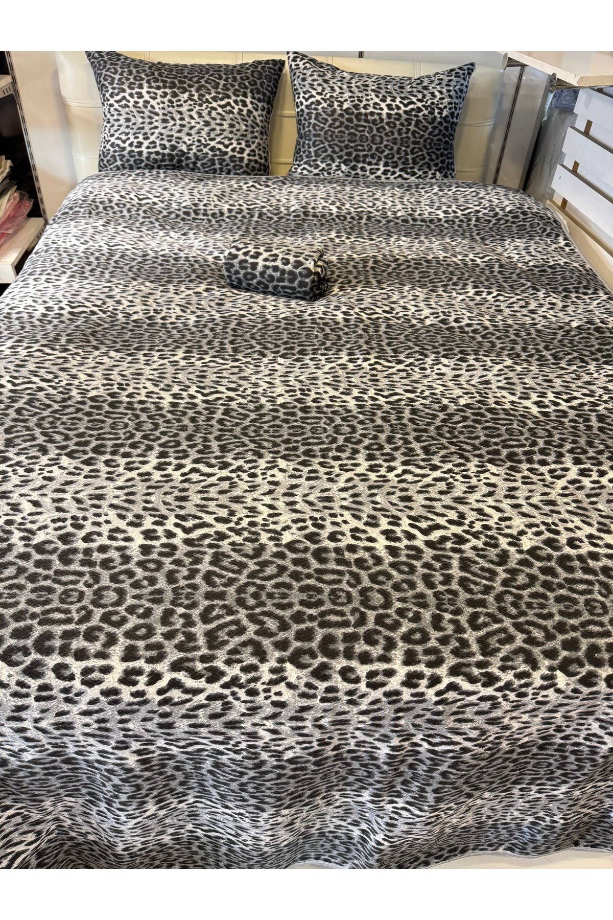 ŞENER HOME-Leopard Patterned Sheet Elastic Single Pique Set 5