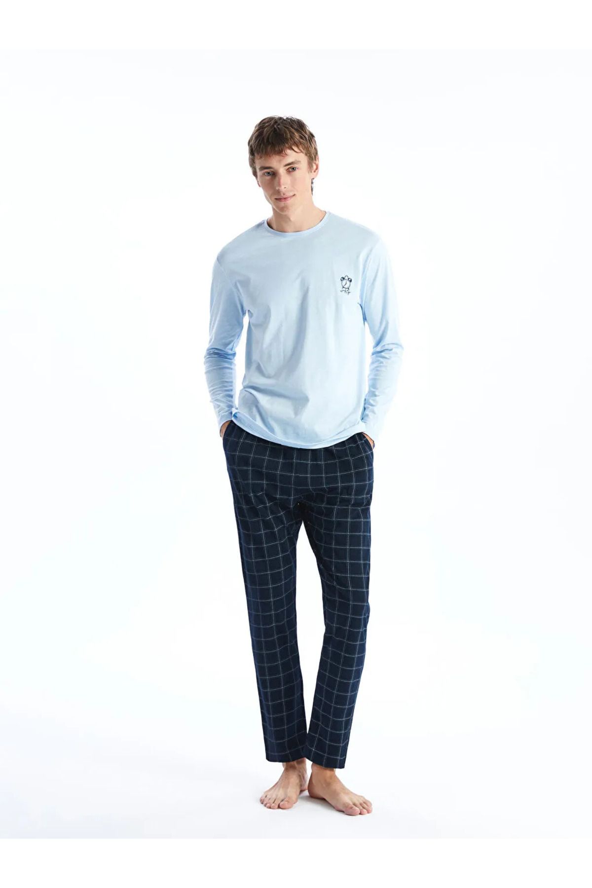 LC Waikiki Lacivert Standart Kalıp Erkek Pijama Takımı