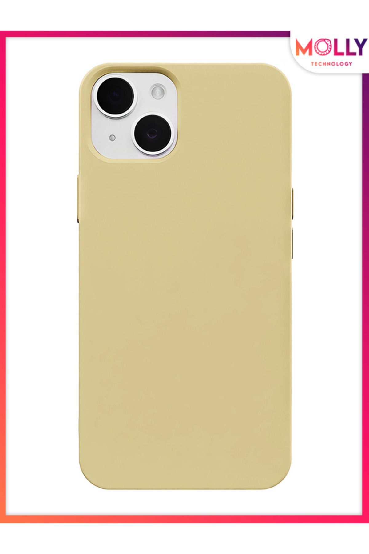 Molly iPhone 13 İçin Fildişi Liquid İçi Kadife Silikon Kılıf