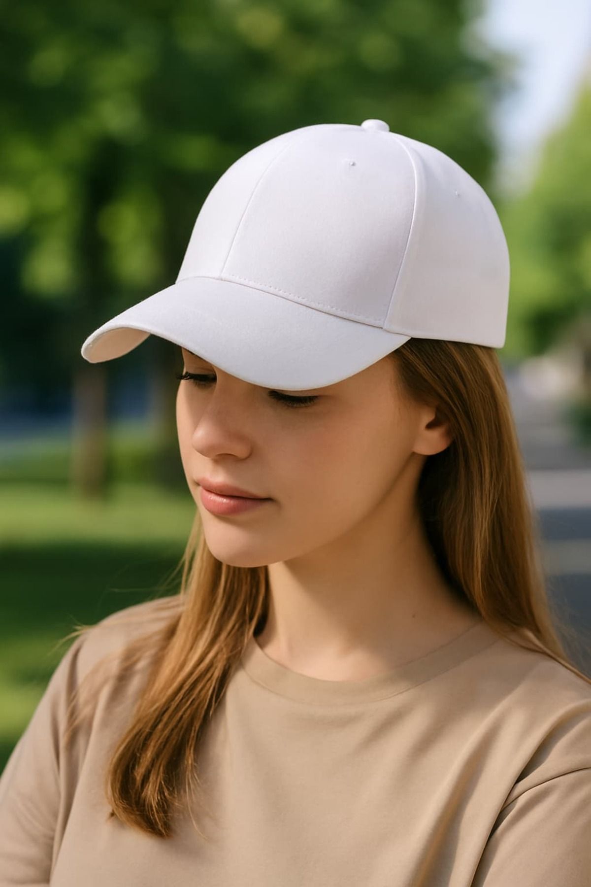 WOHOME Unisex Basic Cap Düz Şapka-Kadın Şapka-