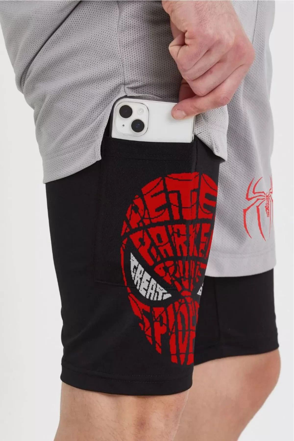 BBbutik Unisex Baskılı İç Cepli Sporcu Alt Taytlı Şort