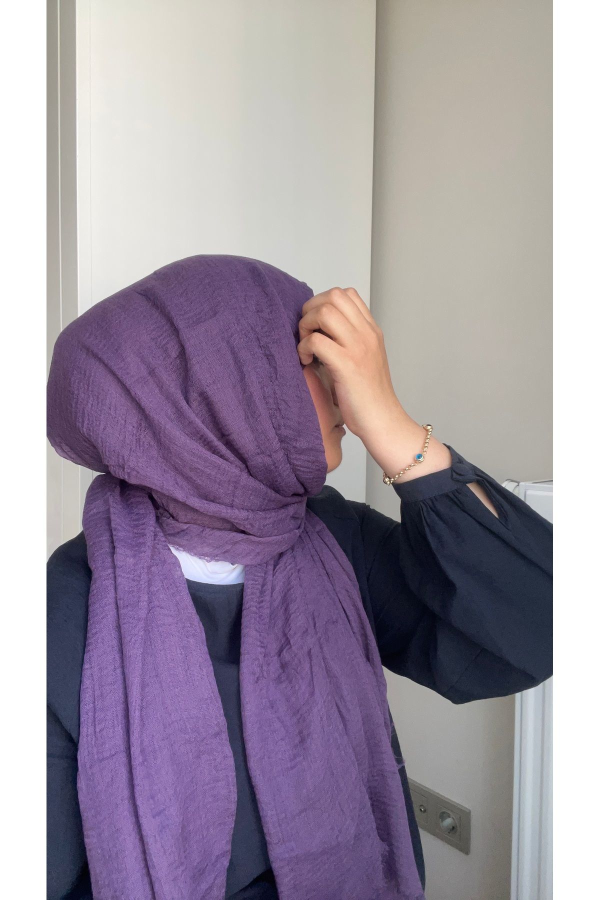 shop Patlıcan moru Bürümcük şal